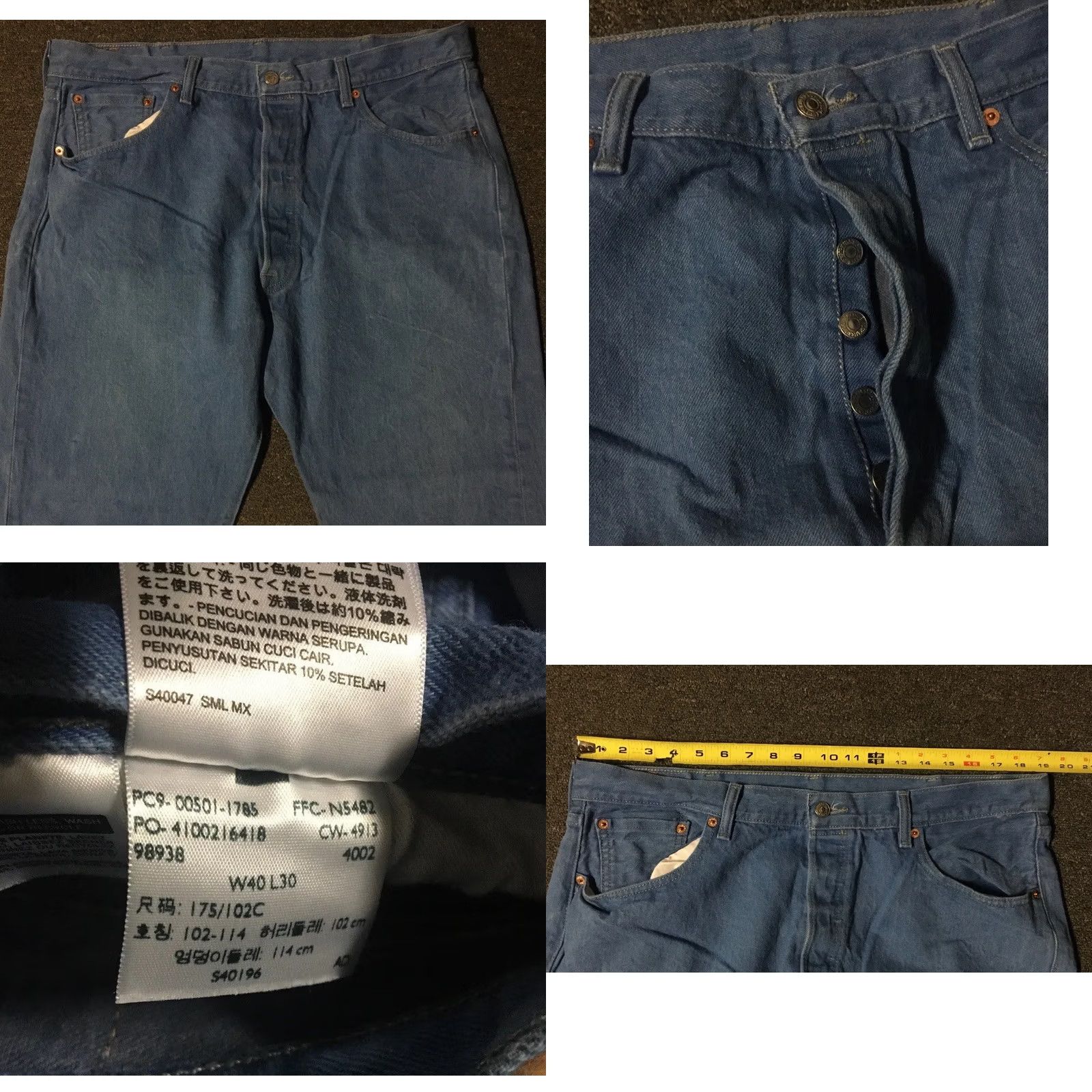 Levi's Levi's 501XX Faded Button Fly Jeans 38 Jeans Men Blue Denim Distressed 90s Vintage Straight Jeans Mens Size US 38 / EU 54 - 8 Thumbnail