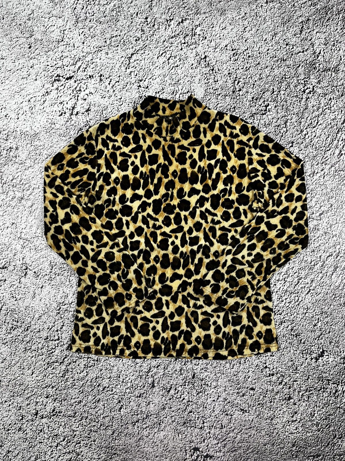 Vintage Vintage Y2K Velour Style Leopard Turtleneck Sweater luxury M Size M / US 6-8 / IT 42-44 - 2 Thumbnail
