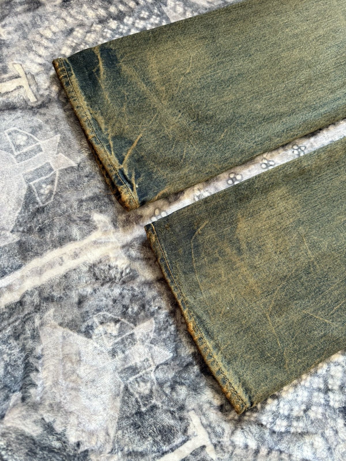 Le Grande Bleu (L.G.B.) Antgauge Japan Asymmetrical Cut & Sew Mud Wash Jeans Size US 32 / EU 48 - 17 Thumbnail