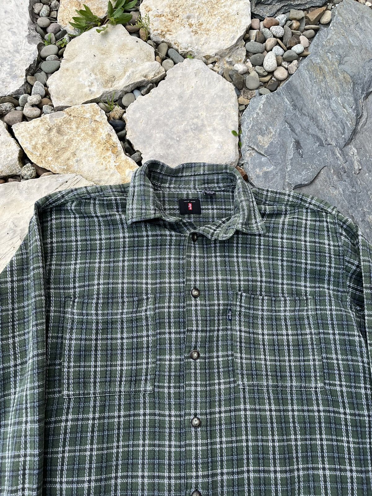 Levi's × Levi's Vintage Clothing × Vintage Vintage 90s Levi’s flannel plaid shirt knit checkered pocket Size US L / EU 52-54 / 3 - 4 Thumbnail