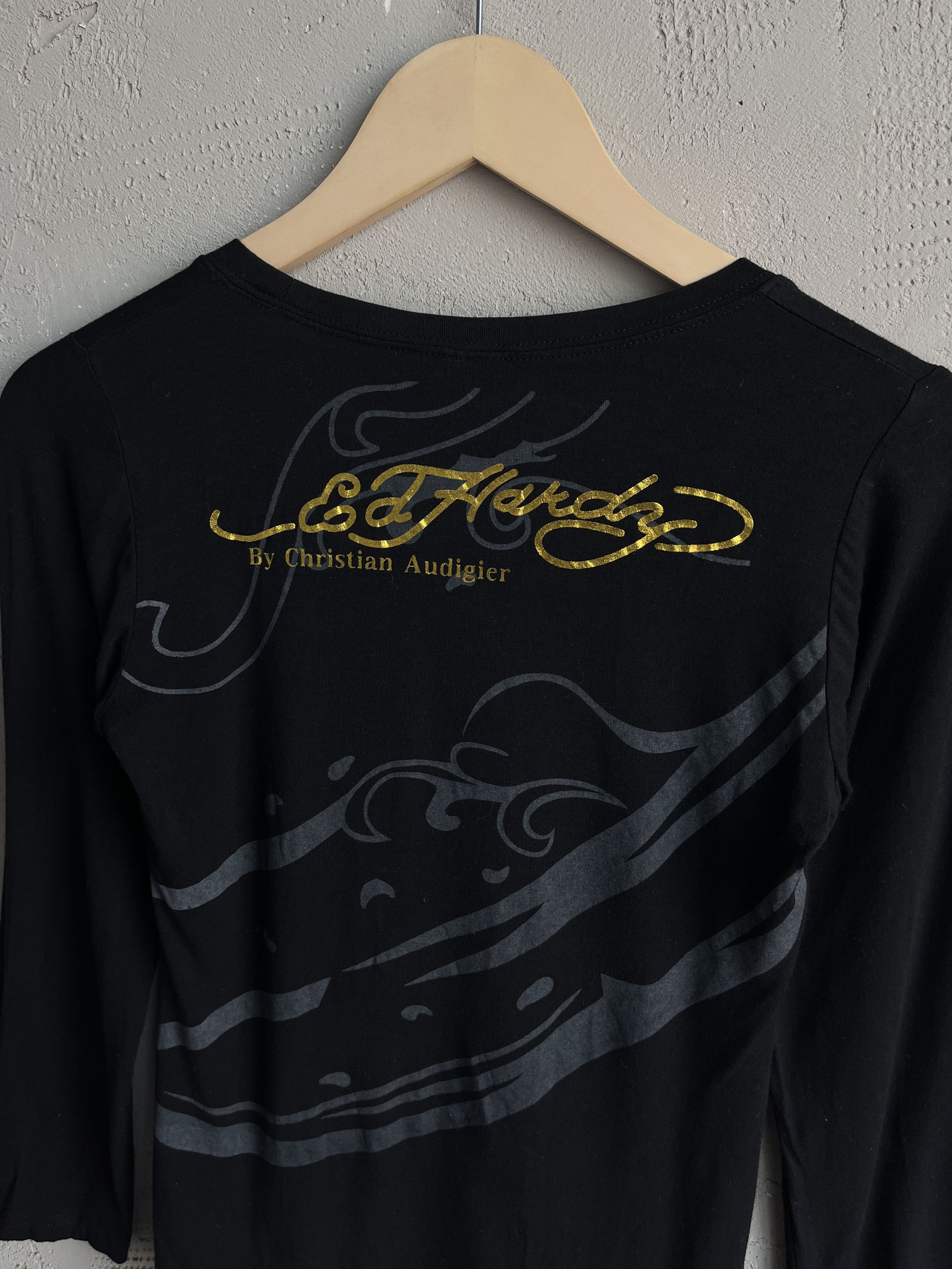 Ed Hardy Vintage Y2K 90s Ed Hardy Christian Audigier Roses Longsleeve Size S / US 4 / IT 40 - 4 Thumbnail