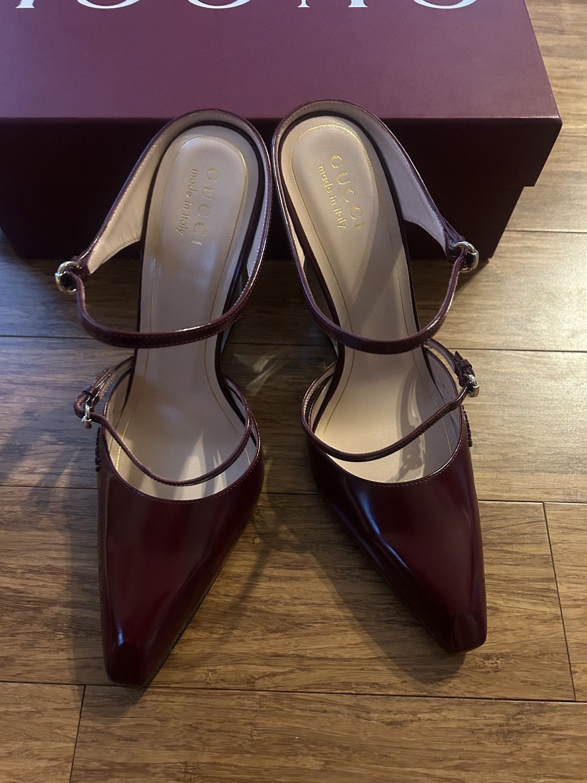 Gucci Gucci Closed Toe Slippers Wedge Mules Regent Rosso Ancora Size US 9 / IT 39 - 4 Thumbnail