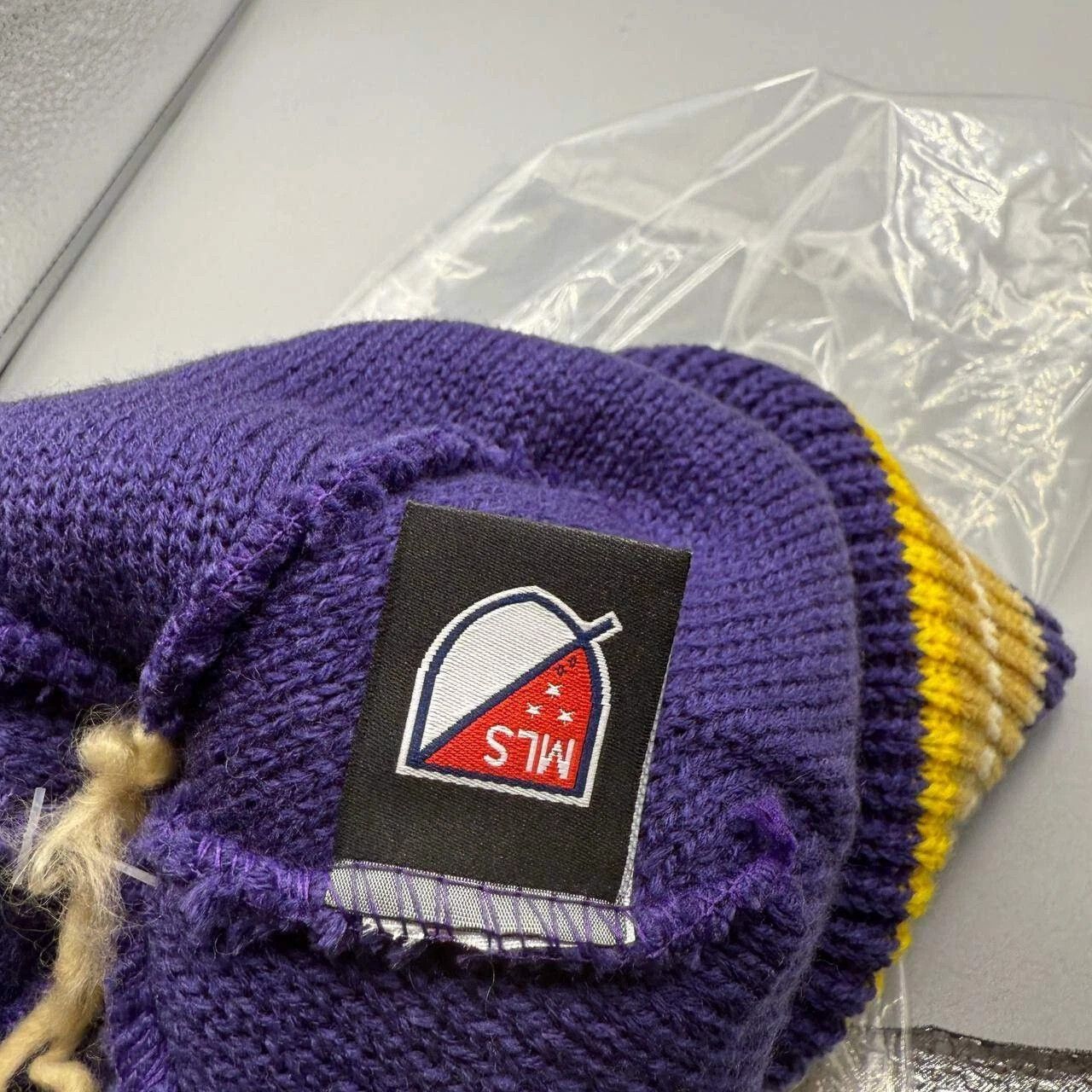 Adidas Orlando City Hat Men Adidas MLS Cuffed Beanie Pom Pom Cap Size ONE SIZE - 4 Thumbnail
