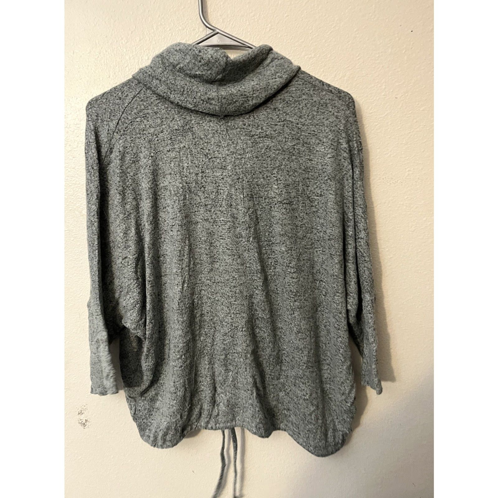 Vintage Green Envelope Sweater Cowl Neck Dolman Sleeve Tie Gray Size Medium 3/4 Sleeve Knit Pullover Women's Size M / US 6-8 / IT 42-44 - 3 Thumbnail