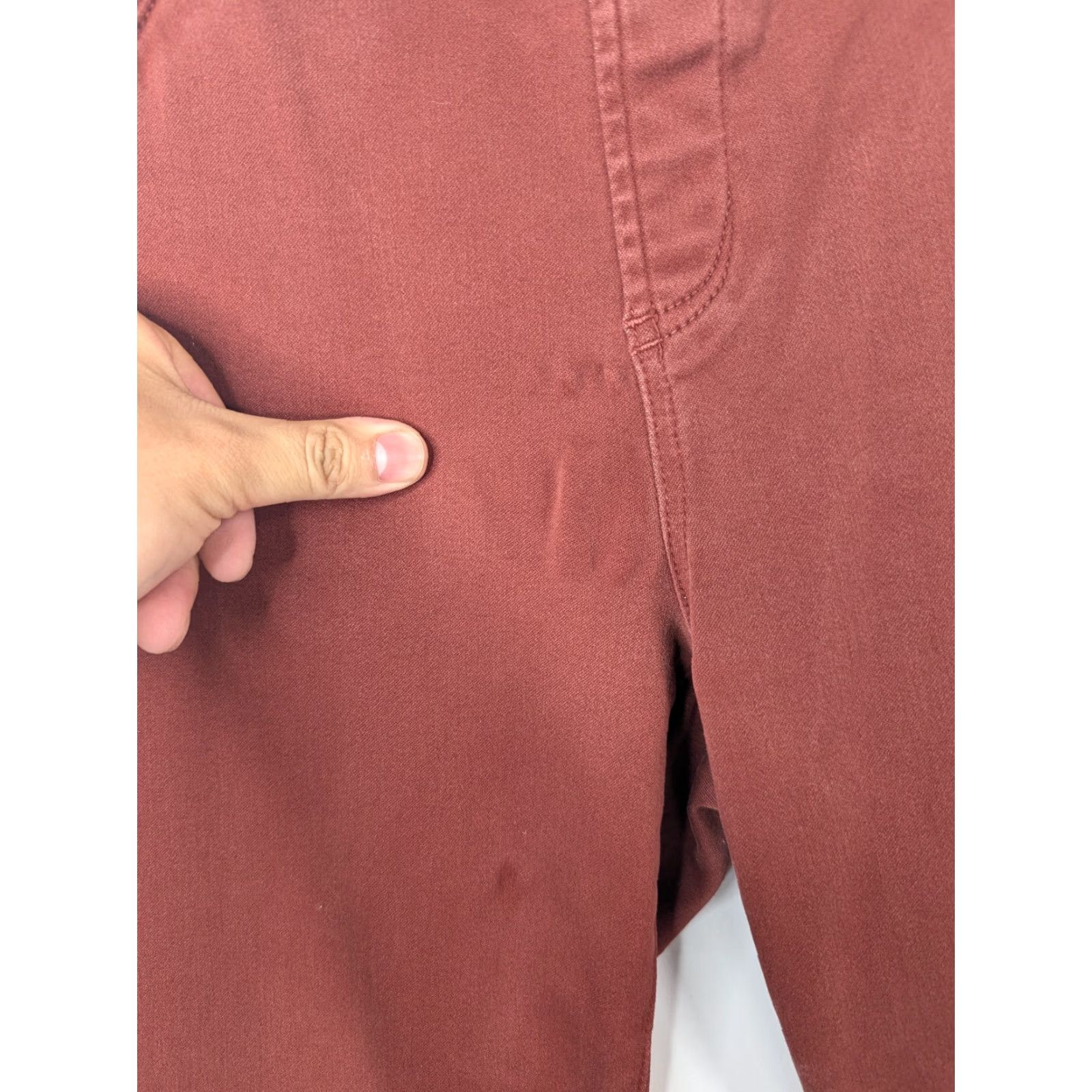 NYDJ NYDJ Leggings Women 10 Maroon Lift Tuck Technology Comfort Stretch Pockets Slimming Casual Workwear Size 32" / US 10 / IT 46 - 3 Thumbnail