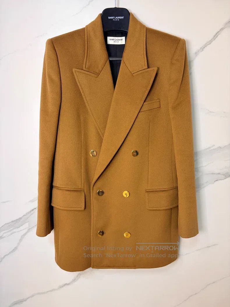 Saint Laurent Paris Saint Laurent Paris Gold Brown Wool Jacket Size US XXS / EU 40 - 1 Thumbnail