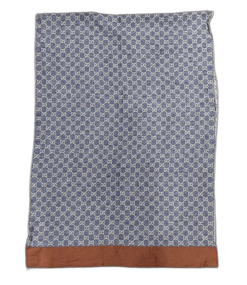 Gucci Gucci Double Face Scarf in Blue and Gray Size ONE SIZE - 1 Thumbnail