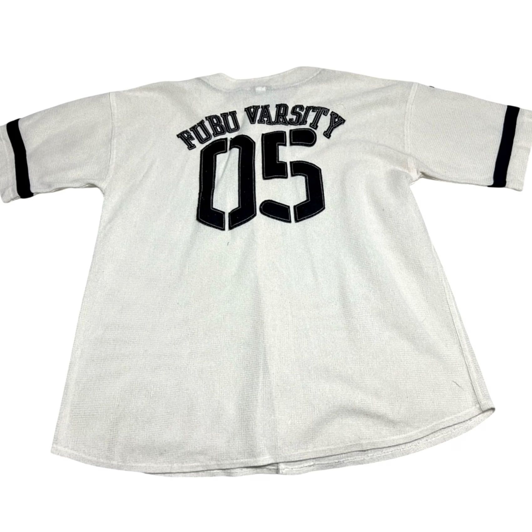 Fubu Vintage Fubu Jersey Mens 2XL XXL Cream Varsity Baseball Y2K Streetwear Hip Hop Size US XXL / EU 58 / 5 - 2 Thumbnail