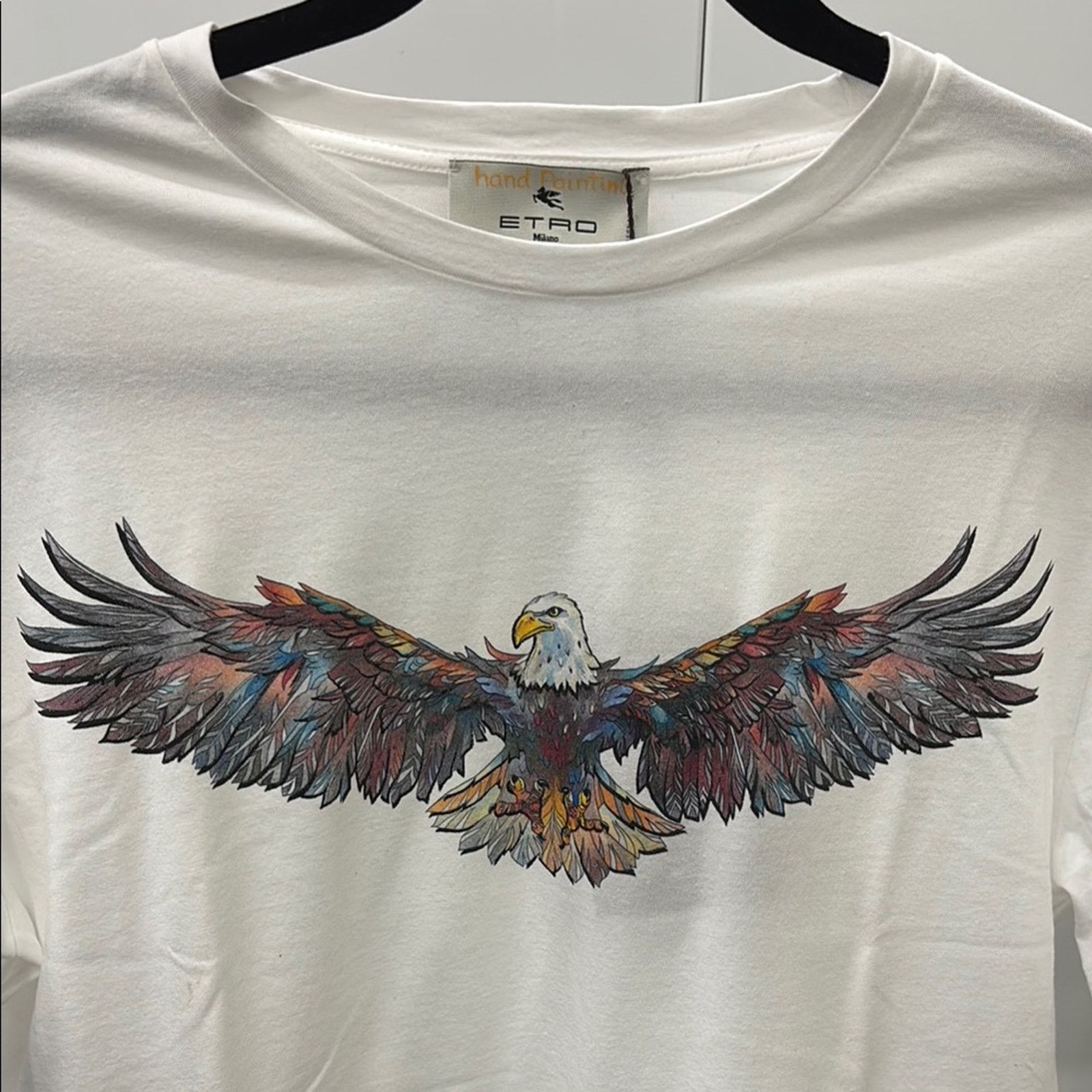 Etro NWT Etro White Tee with Multicolor Eagle Graphic Men's XL Size US XL / EU 56 / 4 - 1 Thumbnail