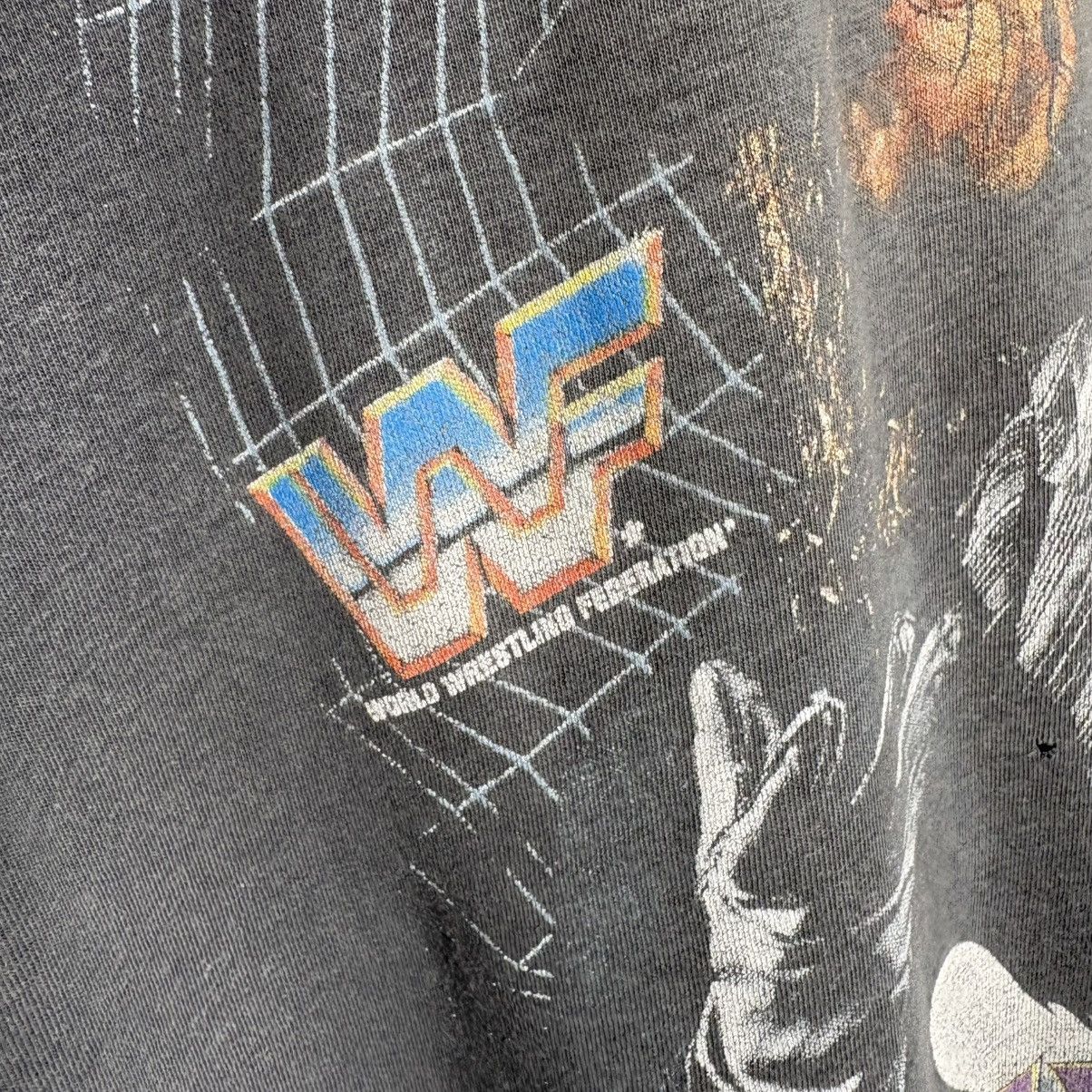 Vintage Vintage 90s Undertaker Spider Web WWF Distressed T-Shirt Size US XL / EU 56 / 4 - 7 Thumbnail