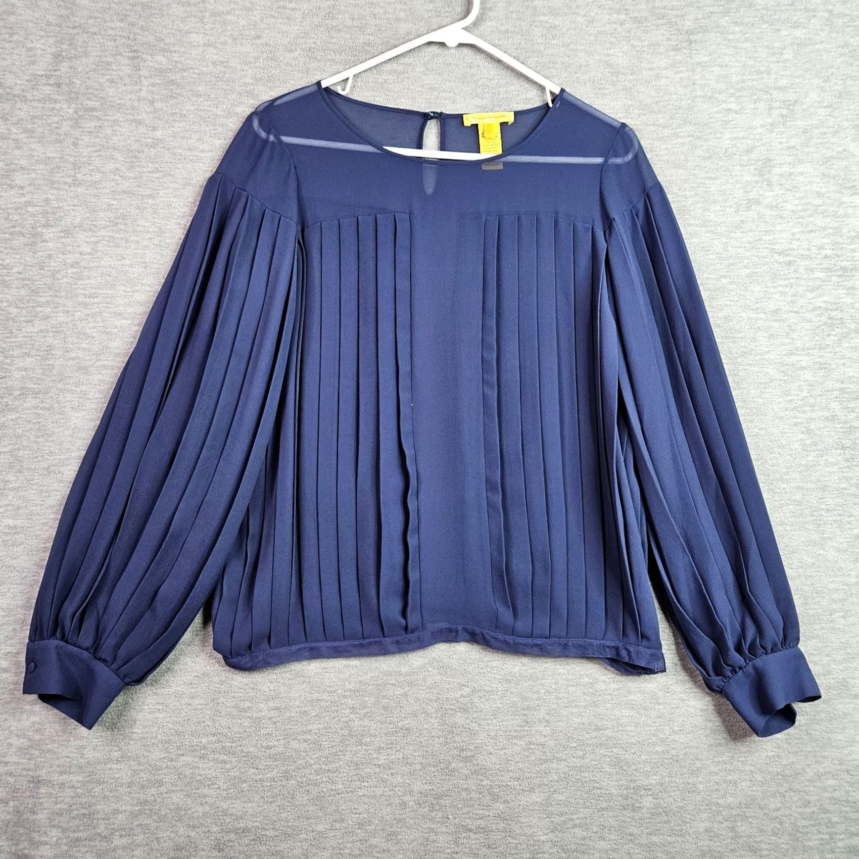 Vintage Catherine Malandrino Blouse Long Sleeve Blue Pleated Size 4 Women’s Shirt Top Regular Knit Polyester Classic Casual Size S / US 4 / IT 40 - 2 Thumbnail