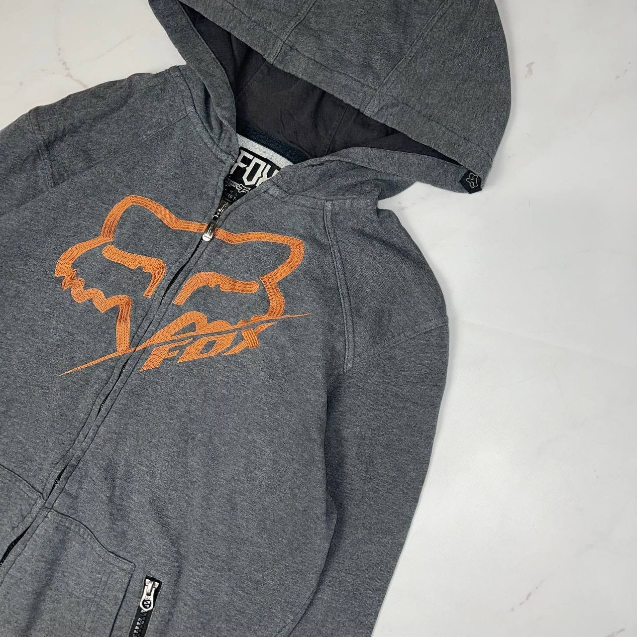 Fox Racing Fox Racind Vintage Y2K Zip Hoodie Streetwear Size S Gray Size US S / EU 44-46 / 1 - 4 Thumbnail