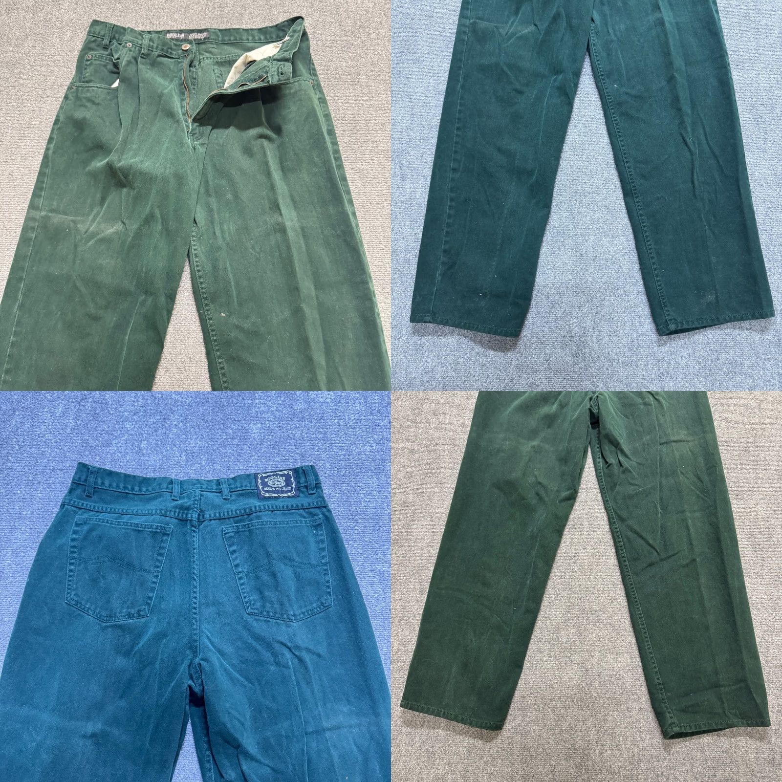 The Unbranded Brand VINTAGE Roglins Jeans Men 38x30 Green Light Wash Wide Leg Casual Cotton Bootcut Pants Mens Green 38 Regular Size 38 Bootcut Jeans Mens Size US 38 / EU 54 - 8 Thumbnail
