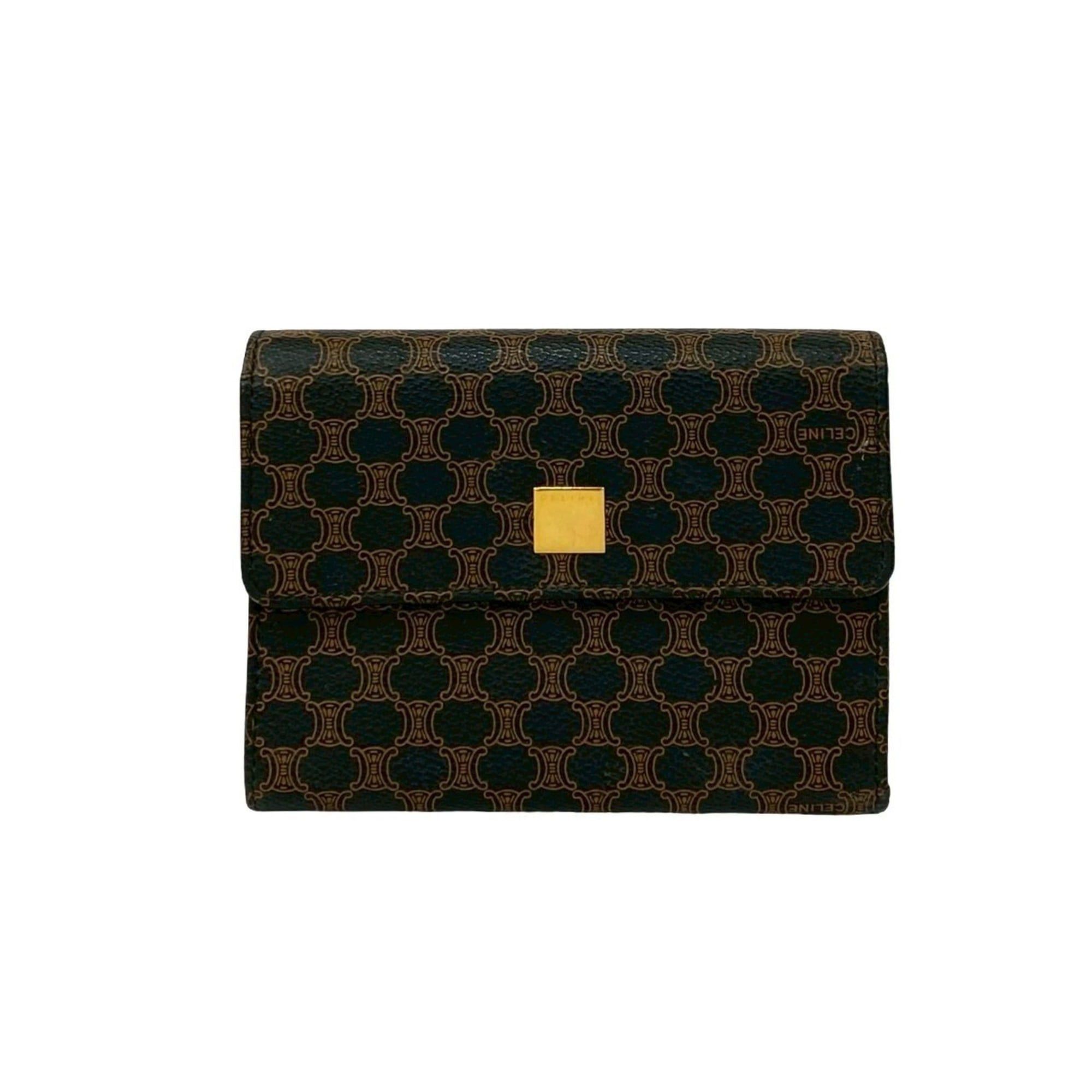 Celine CELINE Macadam Blason Leather Tri-fold Wallet Mini Black/Brown 26134 Size ONE SIZE - 1 Thumbnail