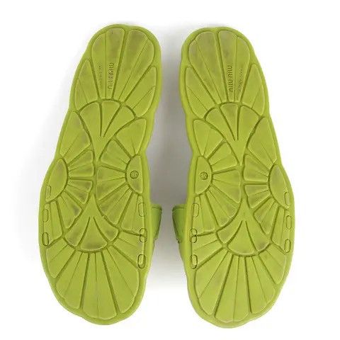 Miu Miu SS17 Brat Green Slides Size US 8 / IT 38 - 4 Thumbnail