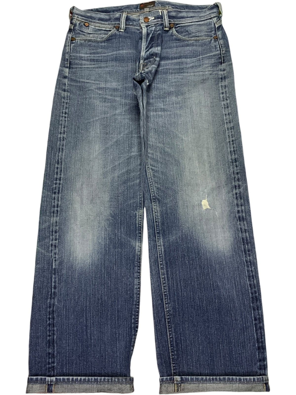 Vintage Japanese Brand Buckle Back Selvedge Baggy Jeans