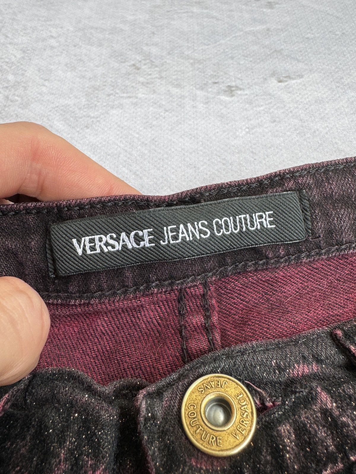 Versace Jeans Couture Textured Pants 90s Avant Garde