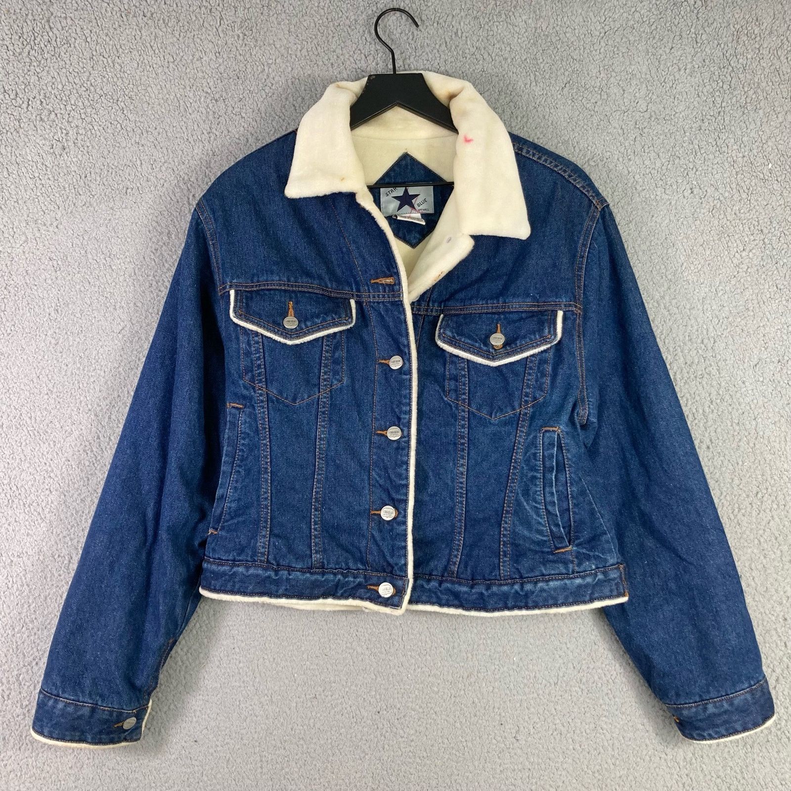 Other VTG Blue Star Apparel Denim Jacket Sherpa Style Rare Large Size L / US 10 / IT 46 - 4 Thumbnail