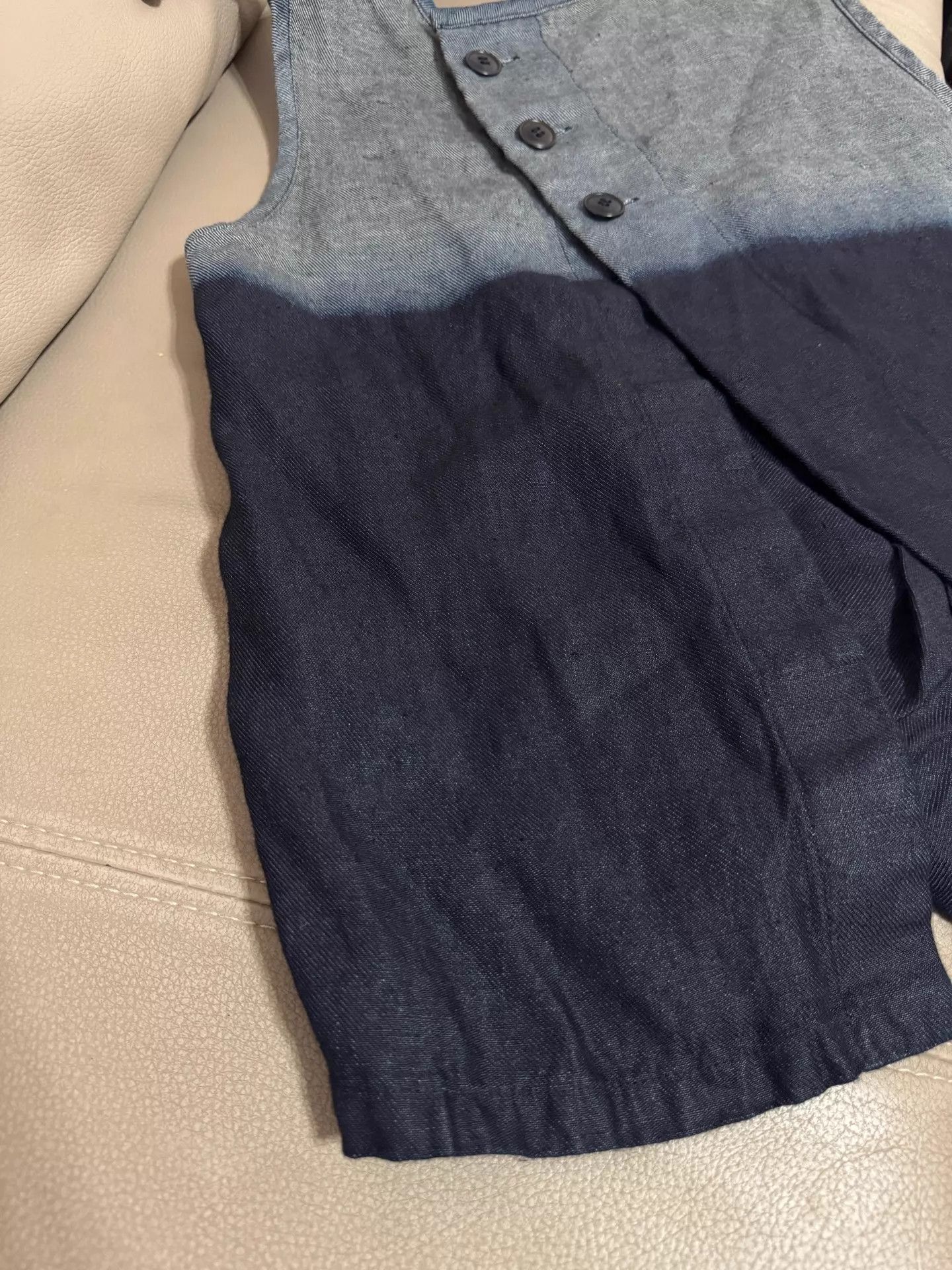 Y's Y's by Yohji Yamamoto Vintage Linen Ombre Blue Tank Top 2 Size XS / US 0-2 / IT 36-38 - 3 Thumbnail