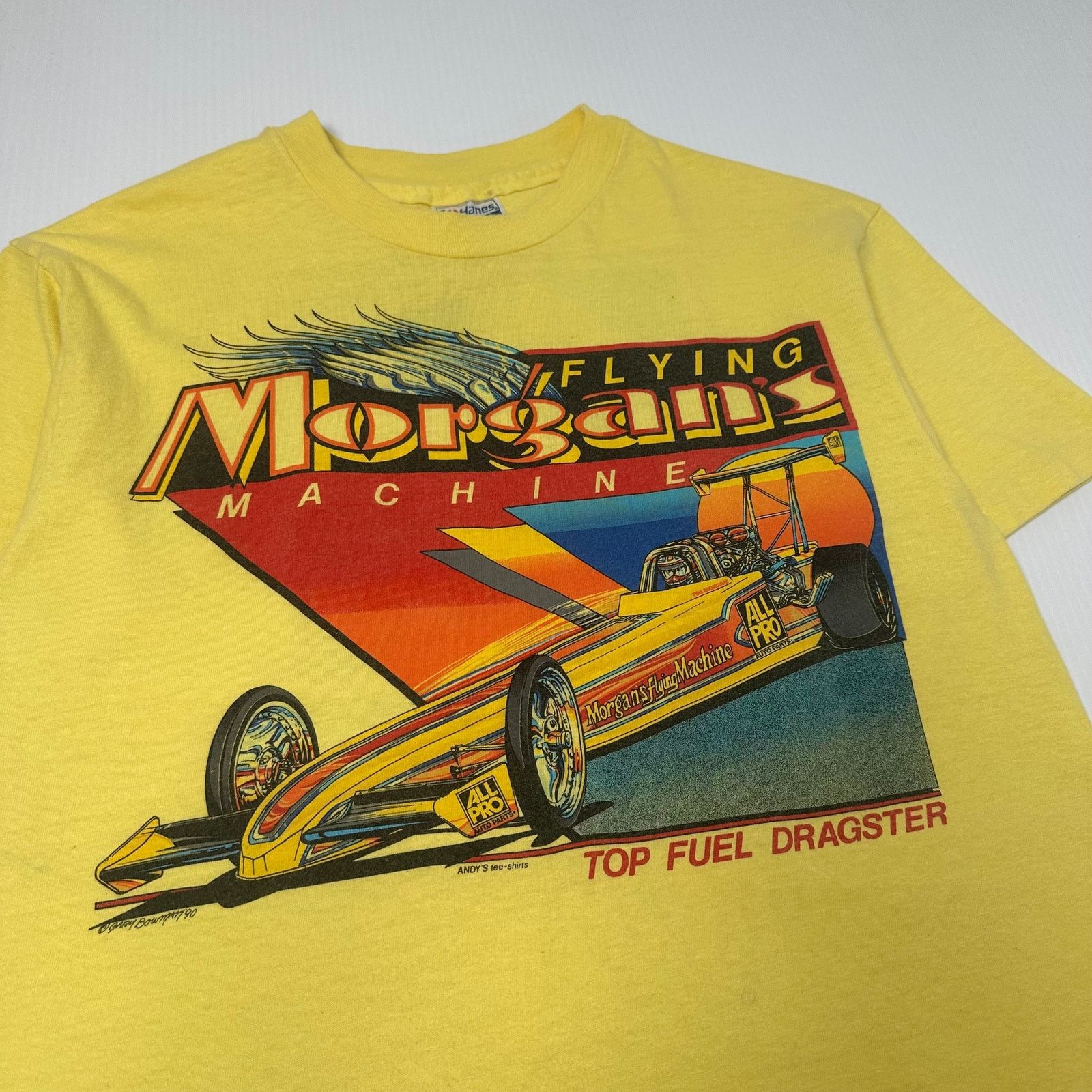 Hanes 90s Flying Morgans Drag Racing Graphic Tee L Size US L / EU 52-54 / 3 - 3 Thumbnail