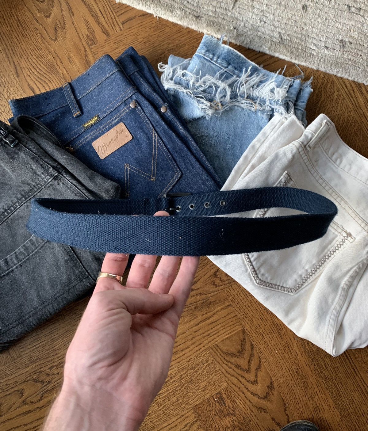 Japanese Brand × Vintage Y2K Fabric Belt 2000s Vintage Grommet Acoustic Guitar Vibe Size ONE SIZE - 5 Thumbnail