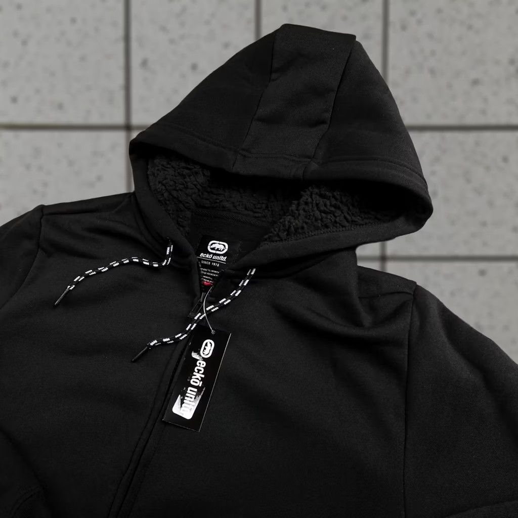 Ecko Unltd. VINTAGE Ecko Unltd Hoodie Mens S Black Sherpa Lined Full Zip Fleece Sweatshirt Y2K Size US S / EU 44-46 / 1 - 1 Thumbnail