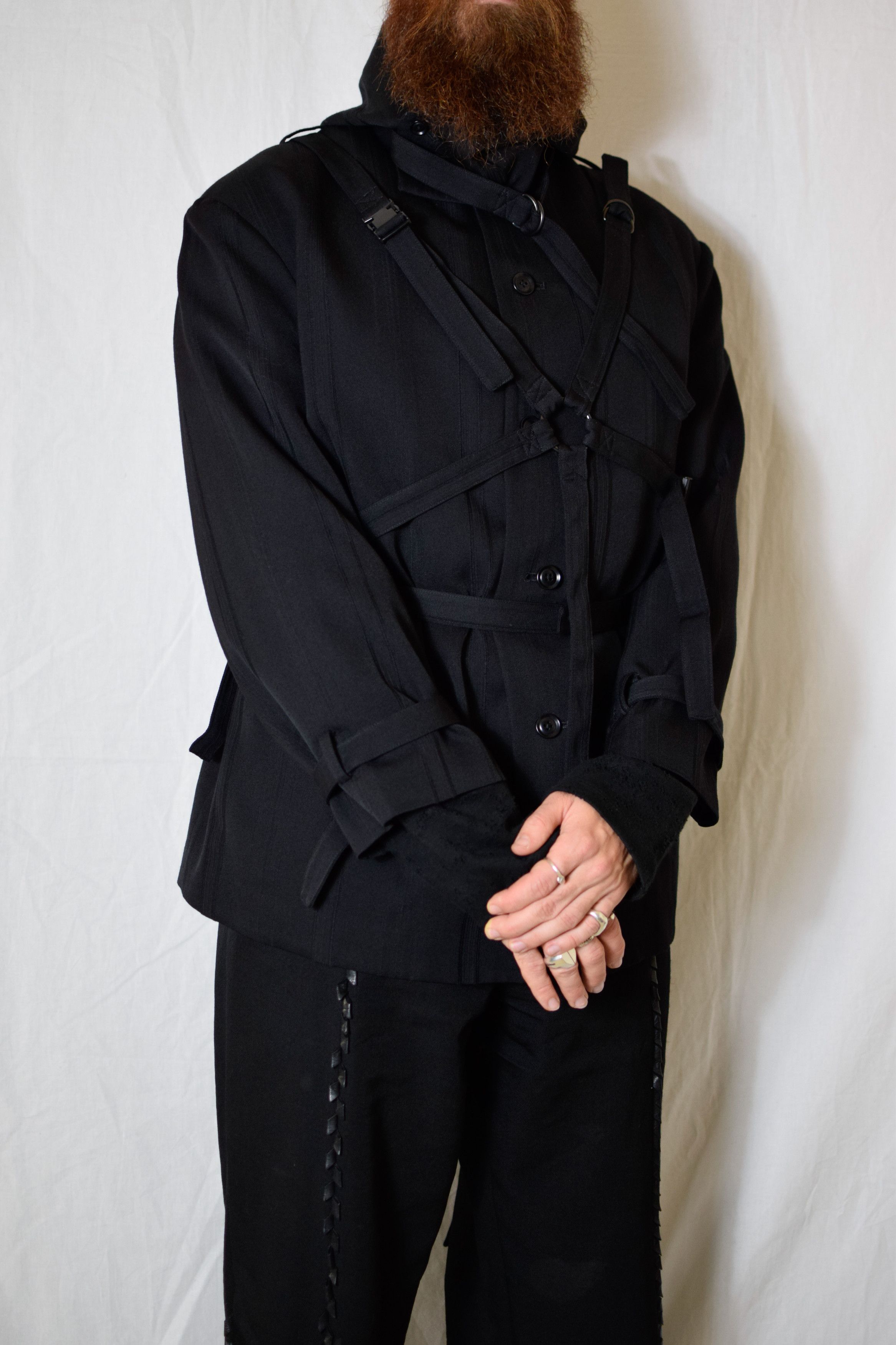 Yohji Yamamoto YYPH AW16 Striped Bondage Blazer - HR-J12-108 Size 52R - 6 Thumbnail