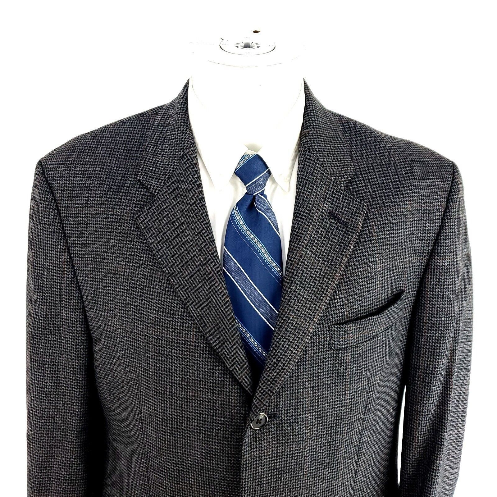 Chaps Chaps Ralph Lauren Wool 3 Button Sport Coat 40R Gray Black H Size 40R - 1 Thumbnail