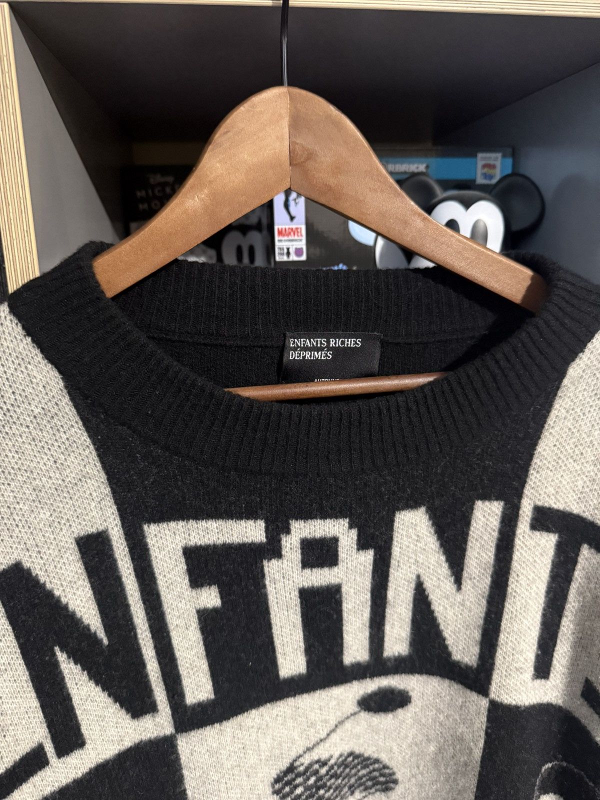 Enfants Riches Deprimes ERD Black/White Intarsia Knit Cashmere/Wool Sweater Size US L / EU 52-54 / 3 - 2 Thumbnail