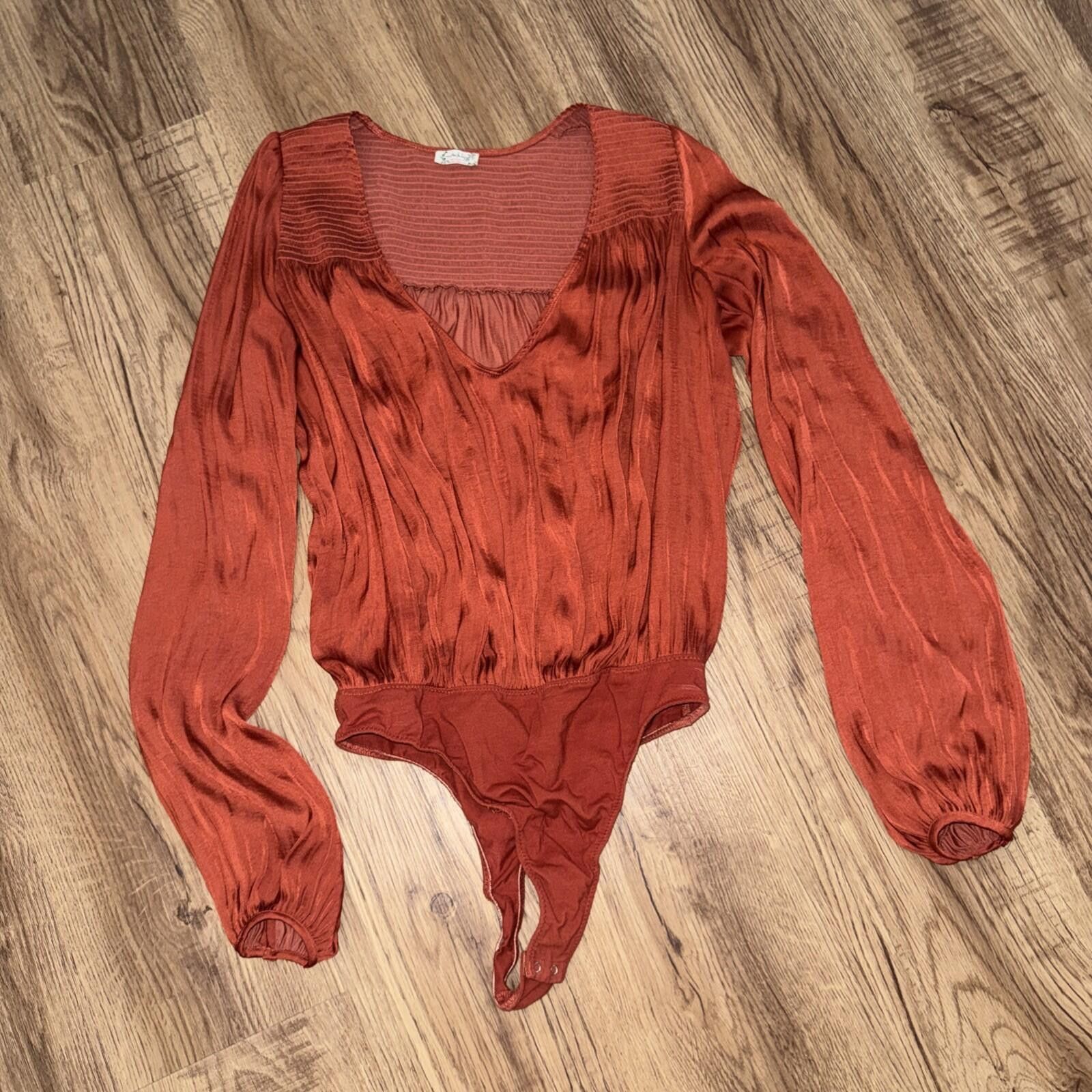 Free People Free People Intimately Plunging Wrap Bodysuit Terra Cotta Size ONE SIZE - 1 Thumbnail