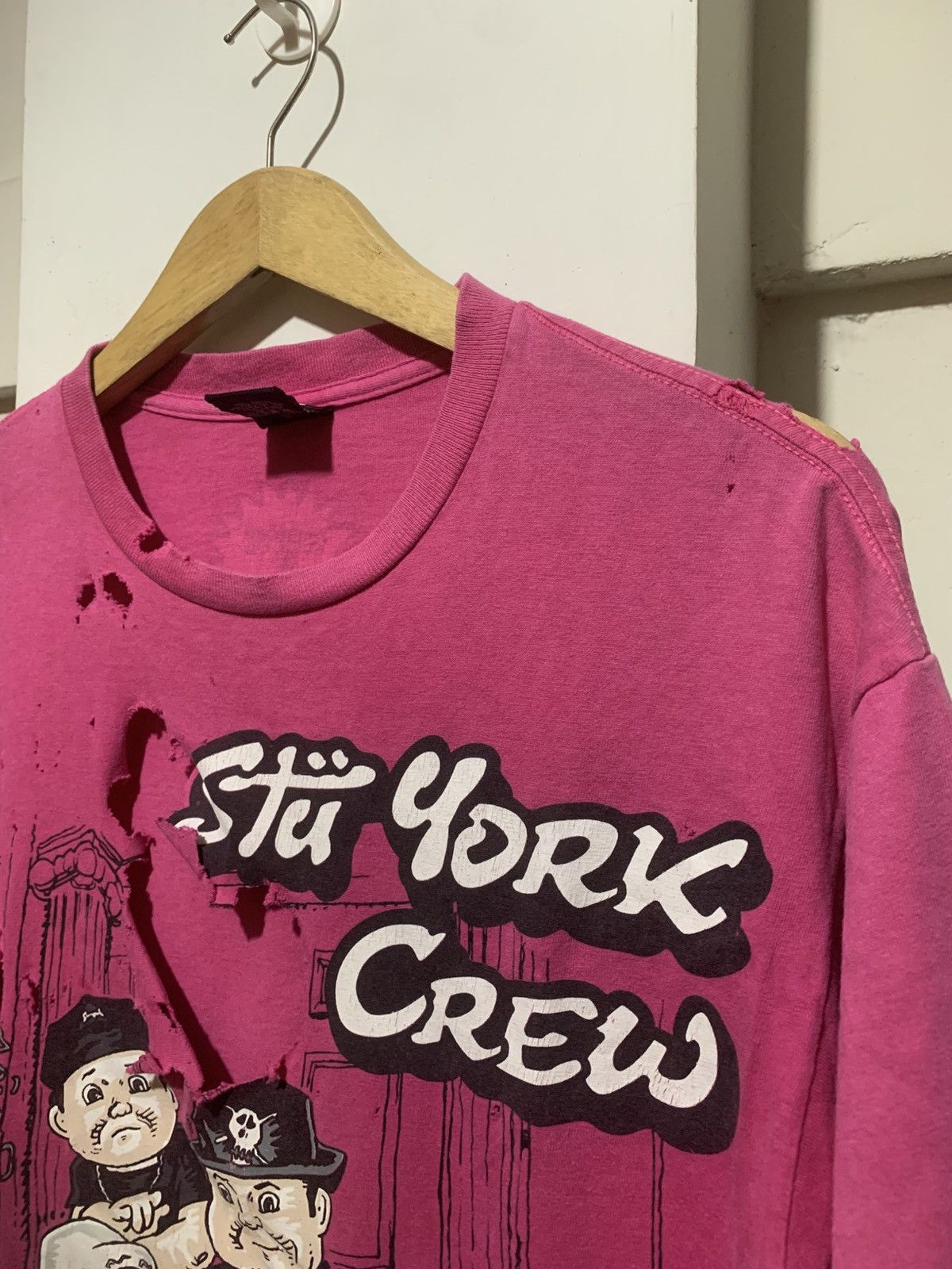 Stussy Vintage Stussy x Pound Stu York Crew Super Distressed Tee Size US M / EU 48-50 / 2 - 9 Thumbnail