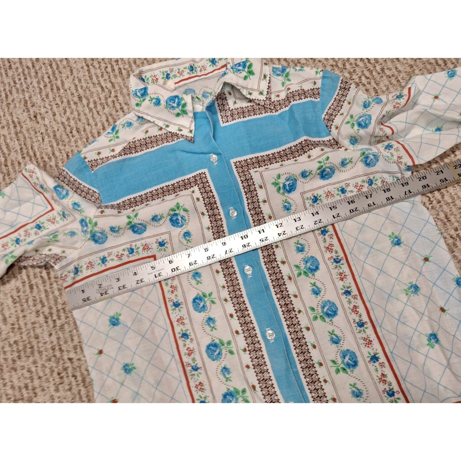 Vintage VINTAGE Roses Floral Pattern Retro Shirt Farmer Button Collar M White Men Shirt Size US M / EU 48-50 / 2 - 6 Thumbnail