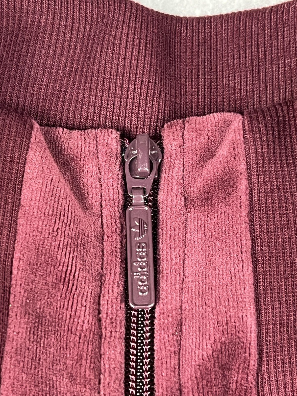 Adidas RARE Retro Adidas Velour Tack Top Jacket Mens S-M Burgandy Size US M / EU 48-50 / 2 - 5 Thumbnail