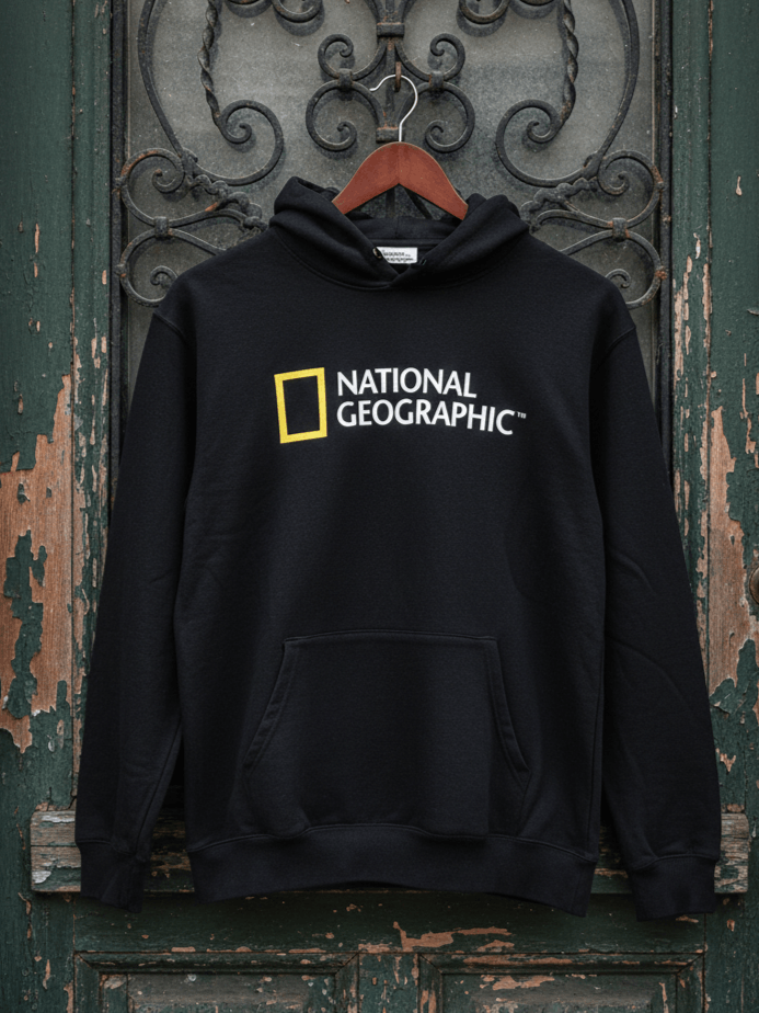 Vintage National Geographic Logo Hoodie Black Colour Size US L / EU 52-54 / 3 - 1 Thumbnail