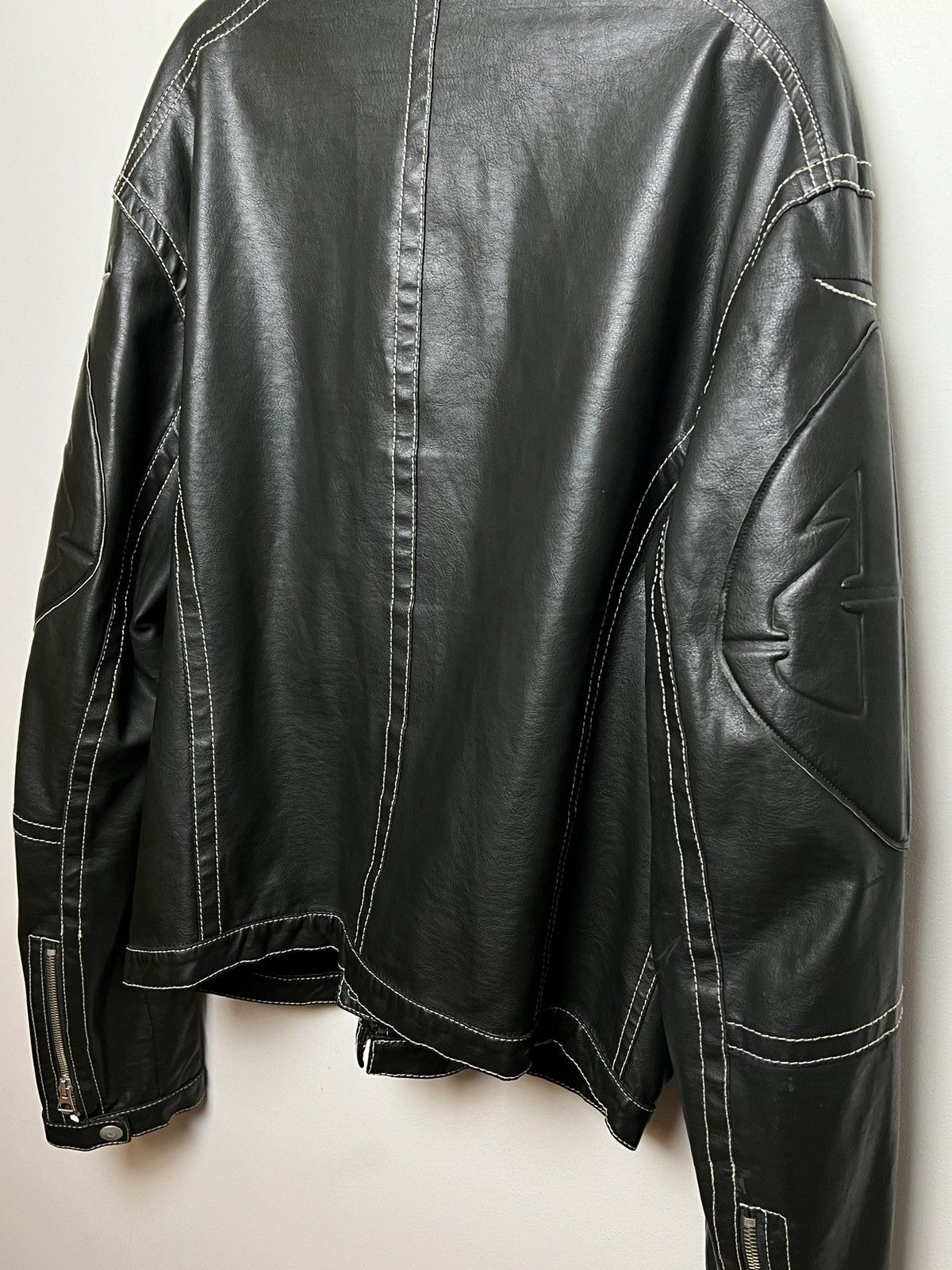 Giorgio Armani armani y2k archive eco-leather panelled moto jacket Size US L / EU 52-54 / 3 - 8 Thumbnail