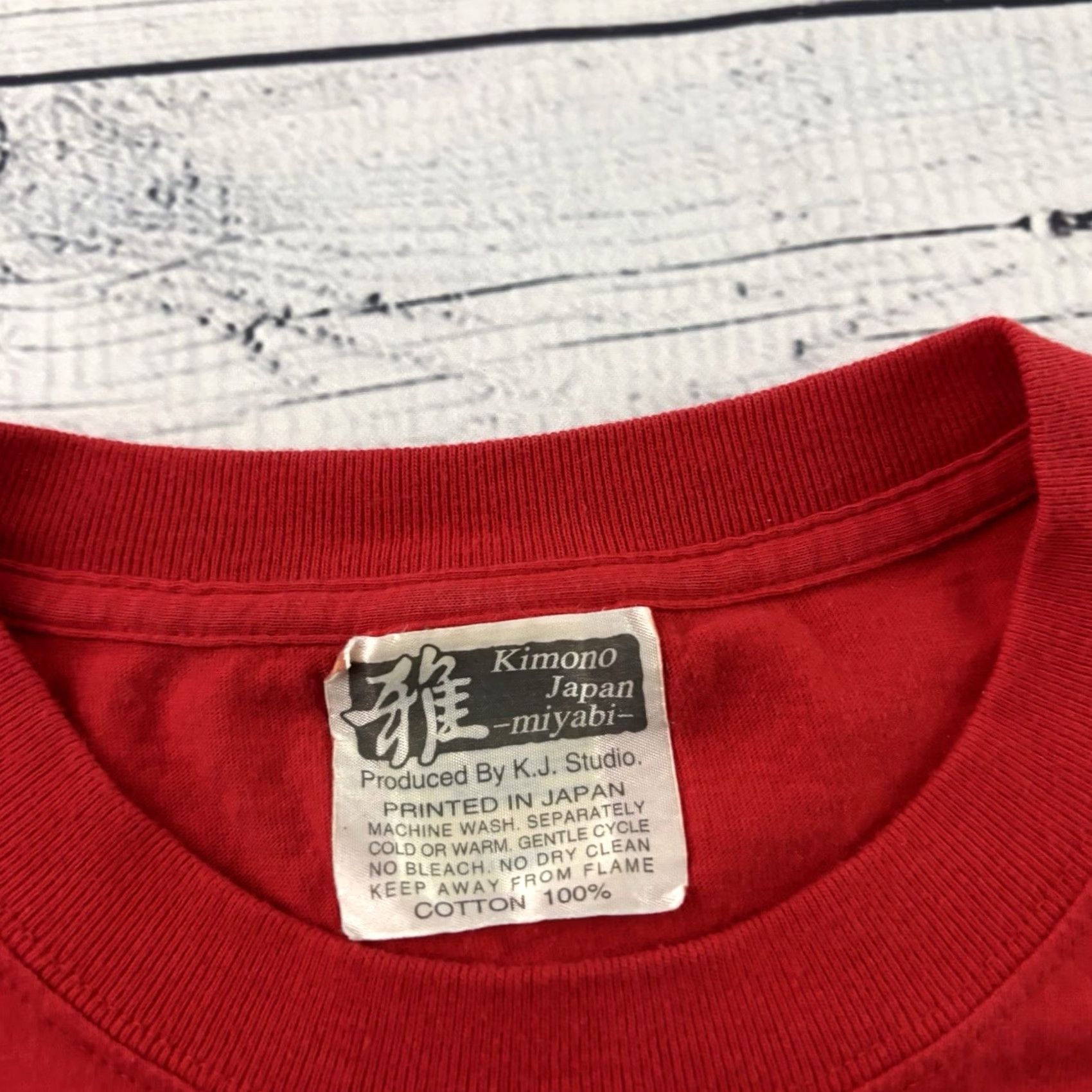 Vintage Kimono Japan The Samurai Spirits Short Sleeve T Shirt Red Mens L Size US L / EU 52-54 / 3 - 2 Thumbnail