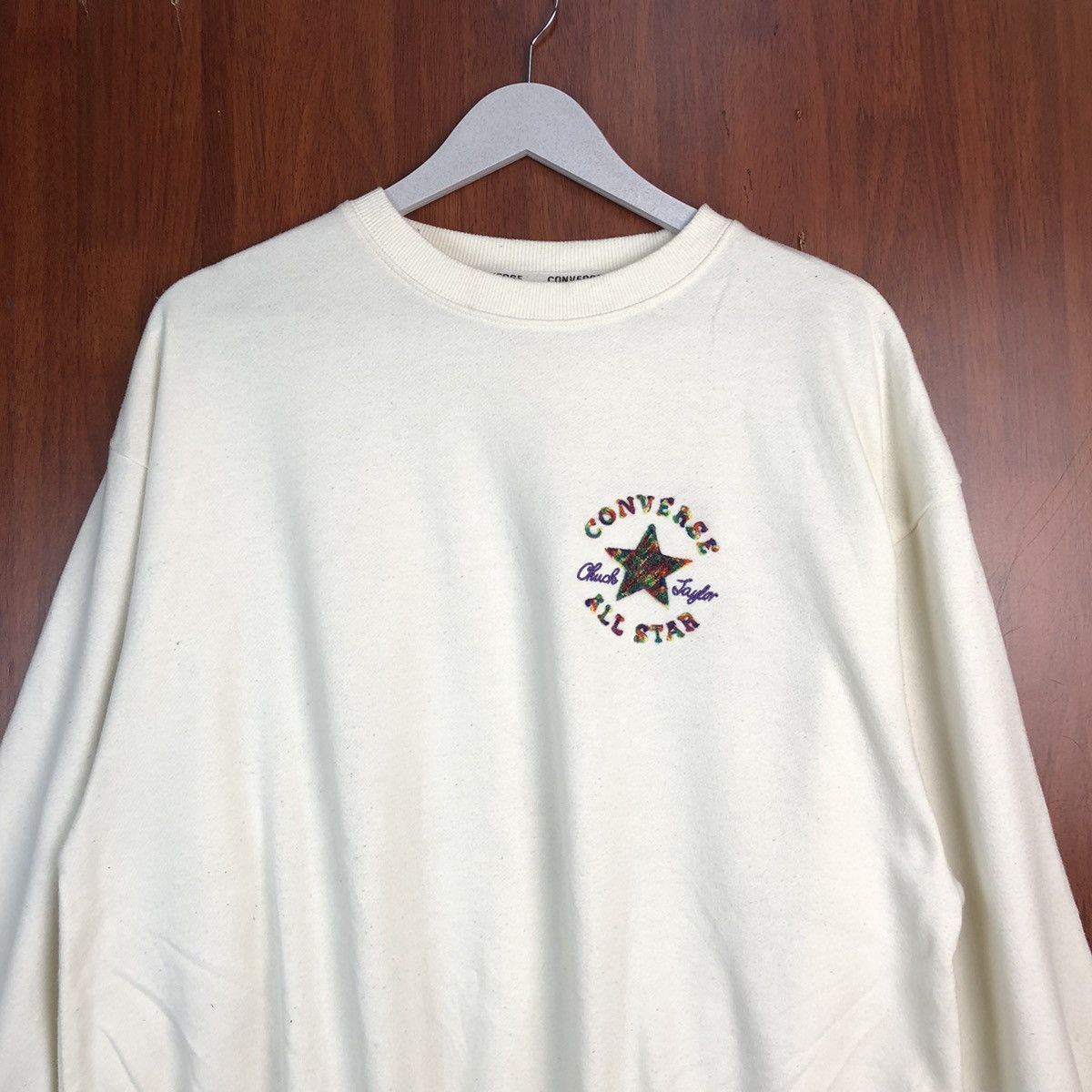 Converse × Vintage Converse All Star vintage White Sweatshirt #7524 Size US M / EU 48-50 / 2 - 2 Thumbnail
