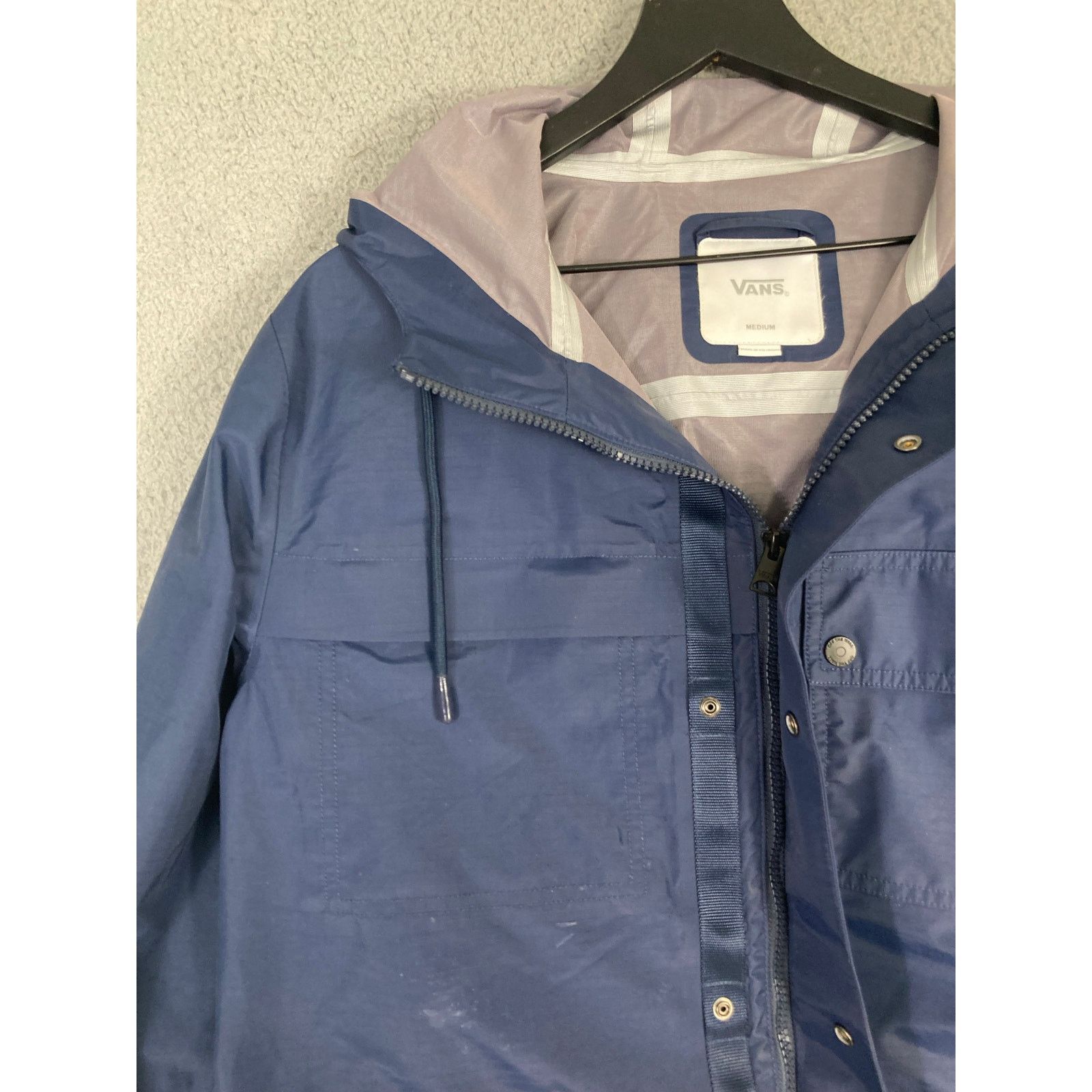 Vans Vans Men's Medium Navy Blue Hooded Windbreaker Jacket Size US M / EU 48-50 / 2 - 9 Thumbnail