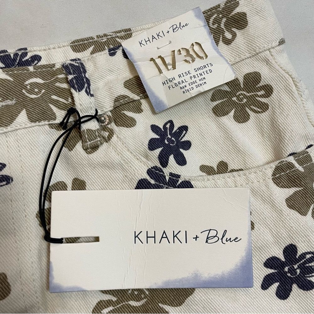 Other NWT New Khaki + Blue High Rise Floral Shorts Size 11/30 Size 30" / US 8 / IT 44 - 5 Thumbnail