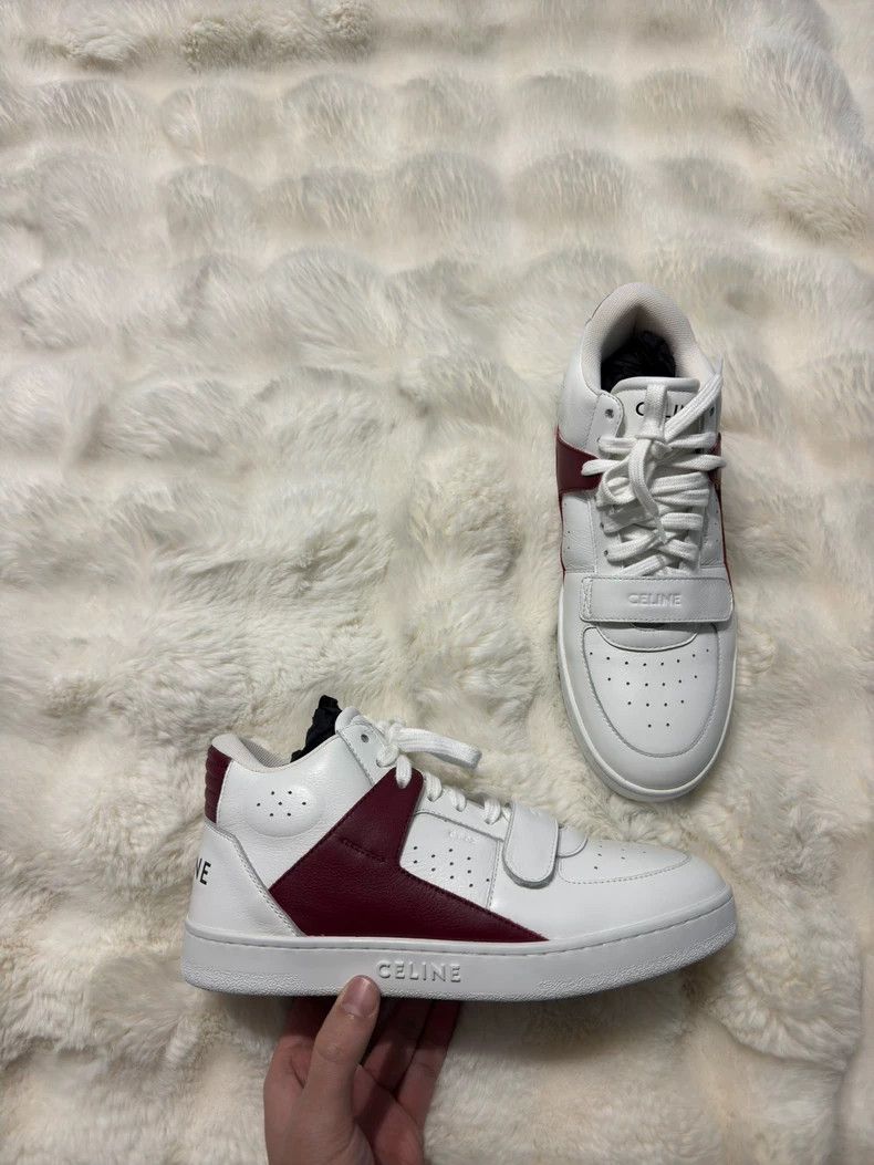 Celine Celine Red and white color-block casual board shoes Size US 6 / EU 39 - 1 Thumbnail