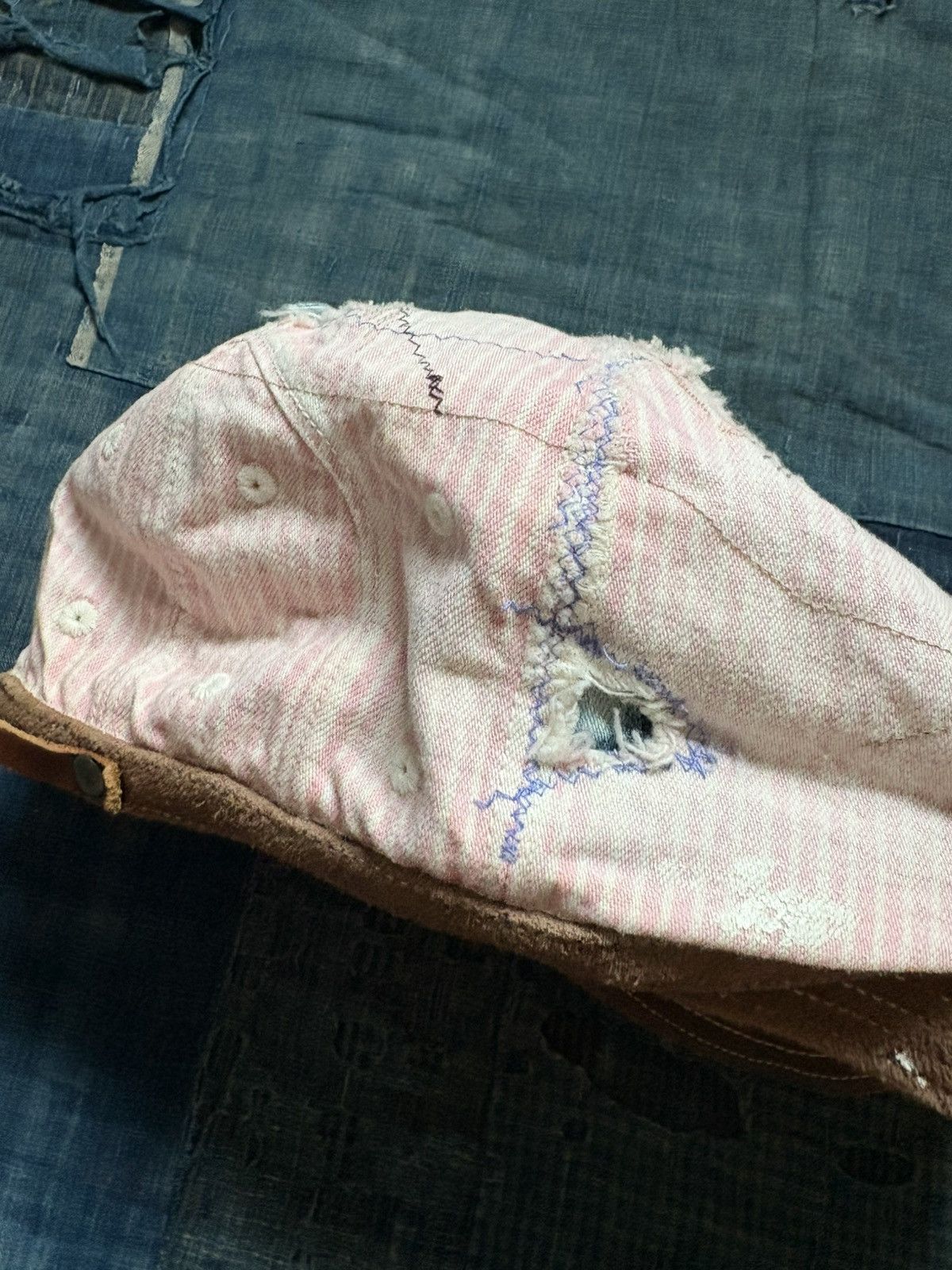 Kapital Kountry kapital patchwork cap hat pink stripe Size ONE SIZE - 7 Thumbnail