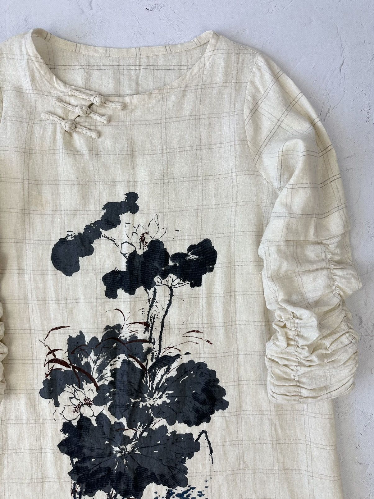 Vintage Vintage Oversized Japanese Style Linen Dress Size M / US 6-8 / IT 42-44 - 3 Thumbnail