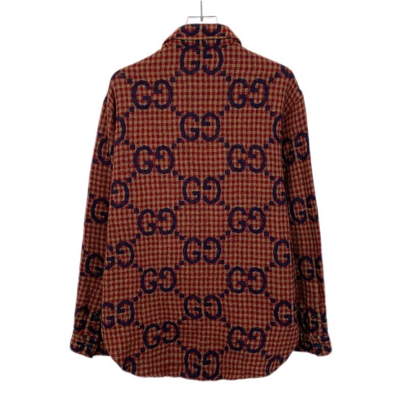Gucci Gucci Red logo jacquard full print wool lapel long-sleeved Size US S / EU 44-46 / 1 - 2 Thumbnail