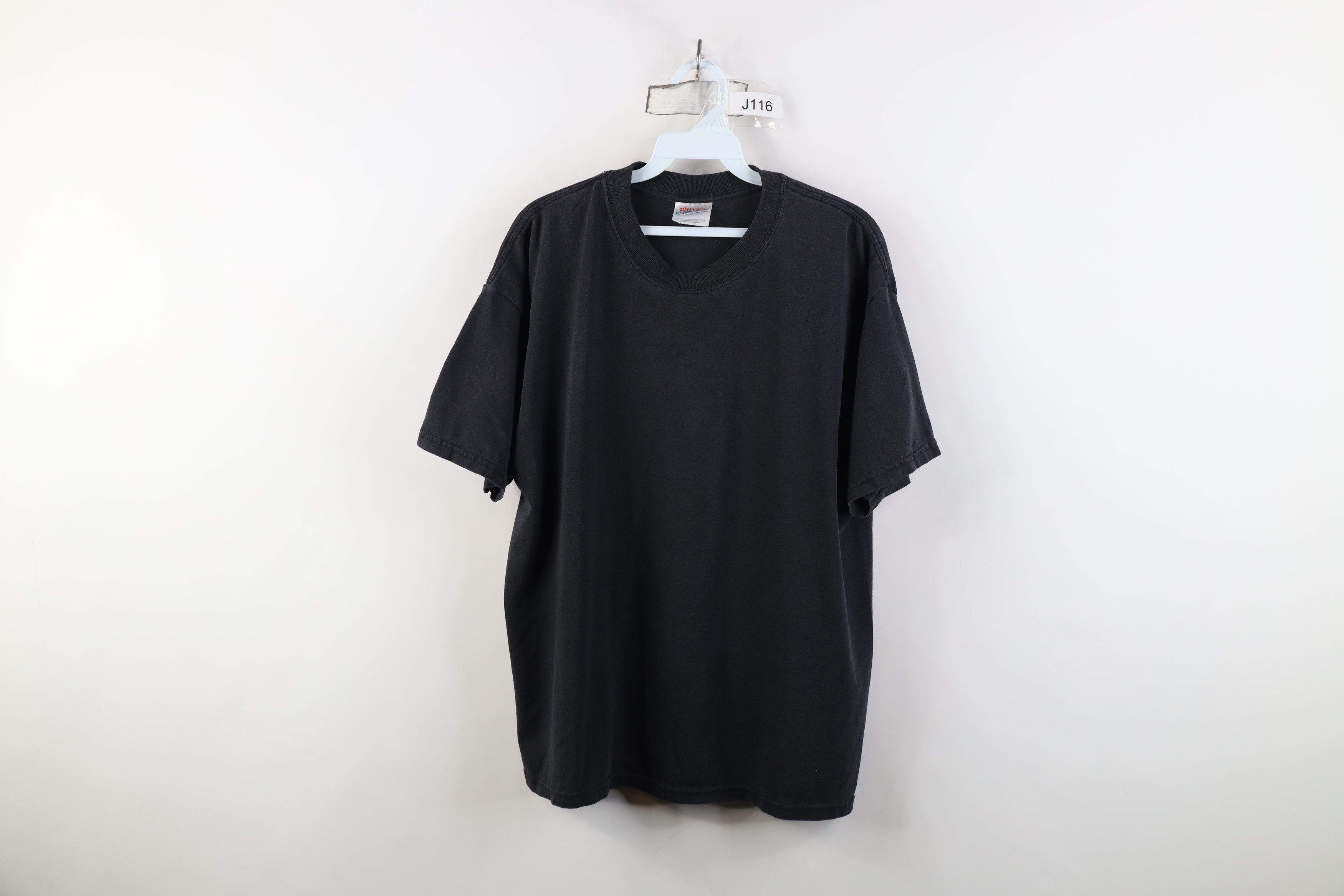 Hanes Vintage 90s Y2K Hanes Heavyweight Short Sleeve T-Shirt Black Size US L / EU 52-54 / 3 - 1 Thumbnail