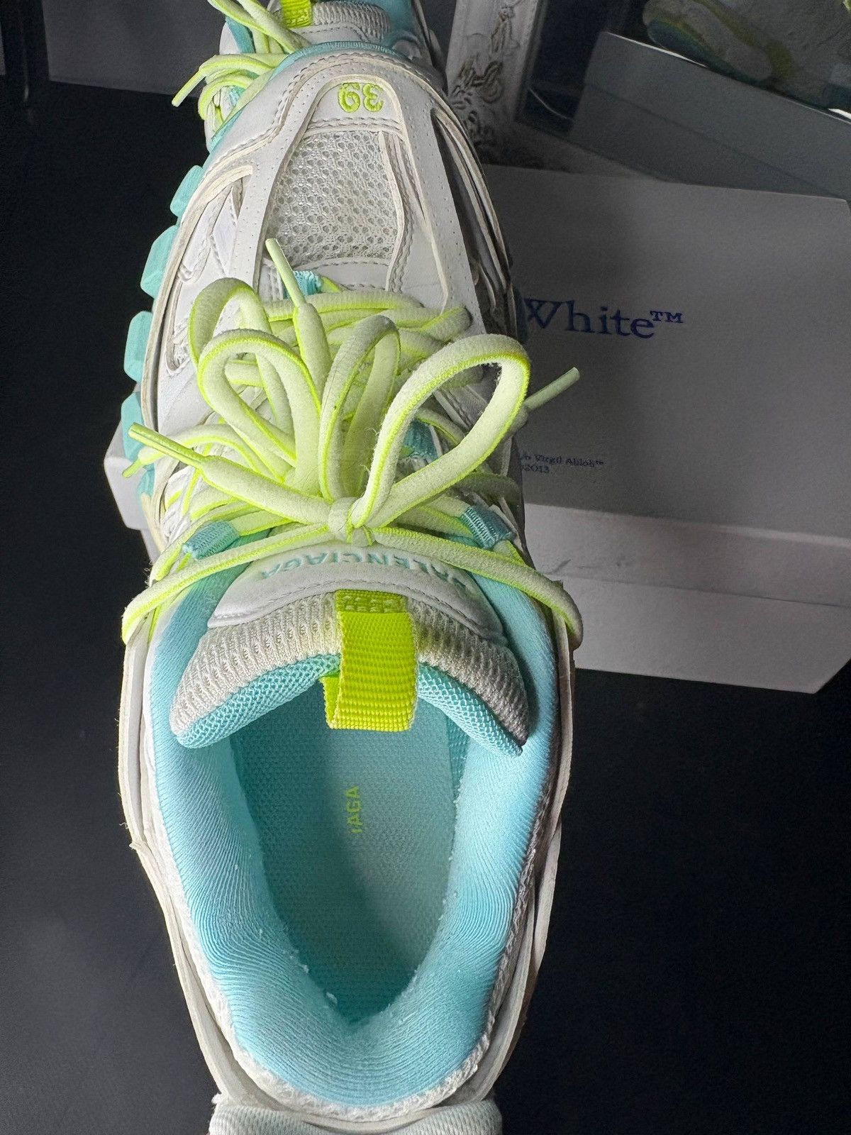 Balenciaga Balenciaga Track Sneakers – White / Neon Yellow / Blue Size US 9 / IT 39 - 10 Thumbnail