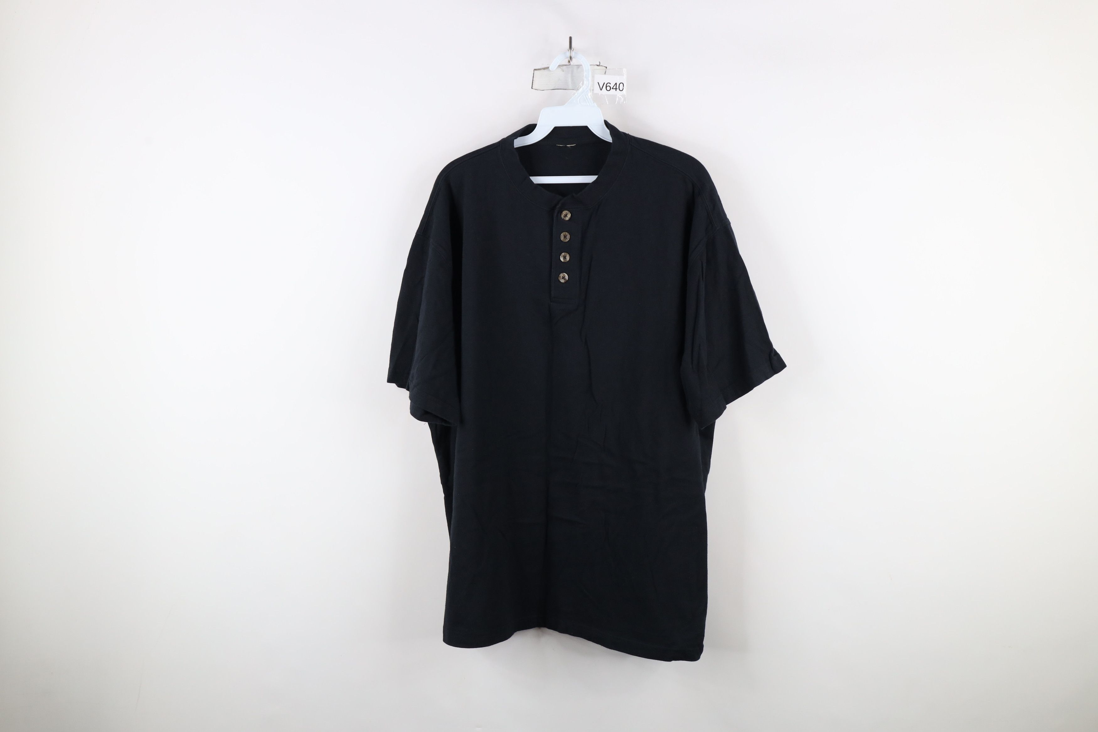 Vintage Vintage 90s Streetwear Short Sleeve Henley T-Shirt Cotton Size US XL / EU 56 / 4 - 1 Thumbnail