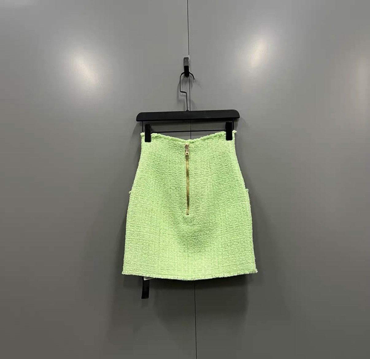 Balmain Balmain Green Tweed Mini Skirt J41 Size 25" / US 0 / IT 36 - 2 Thumbnail