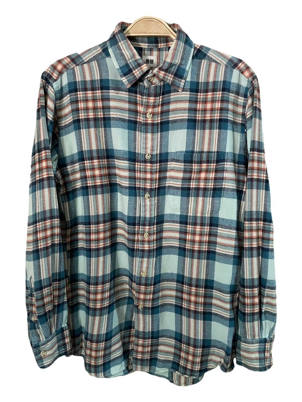 Japanese Brand × Uniqlo Vintage Uniqlo Travis Scott Style Tartan Plaid Flannel Size US M / EU 48-50 / 2 - 1 Thumbnail