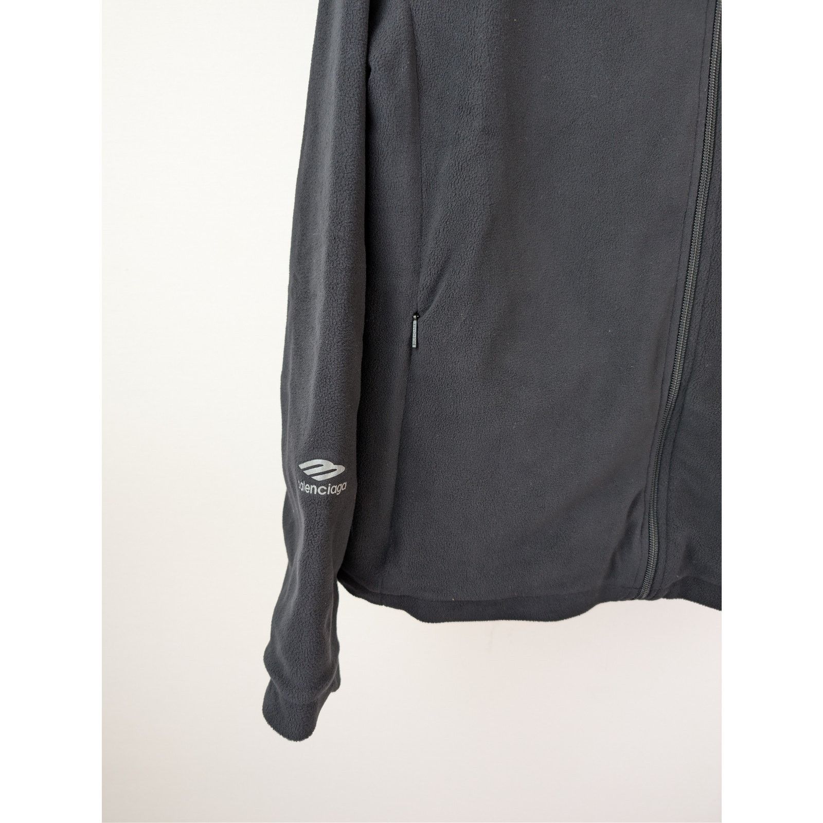 Balenciaga o1rshd1 Reflective Sporticon Fleece Zip-Up Jacket in Black Size US XL / EU 56 / 4 - 6 Thumbnail