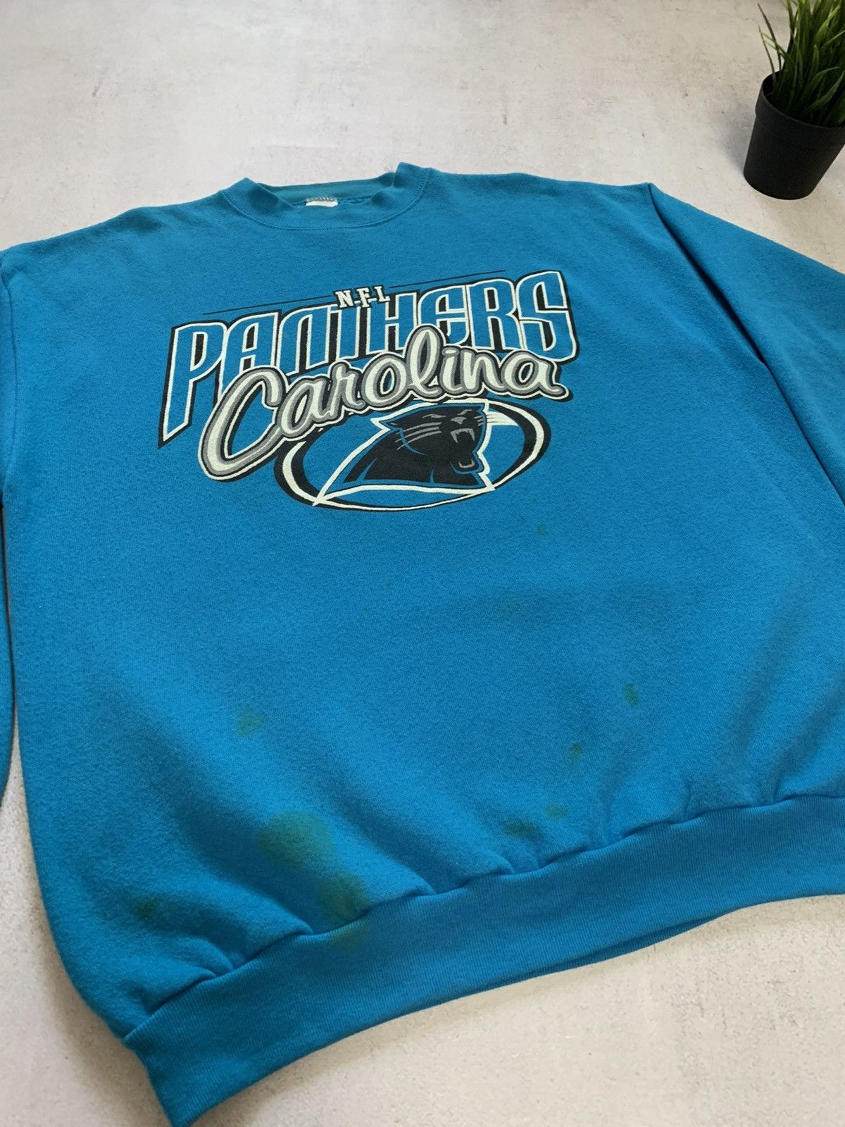 NFL Vintage Panthers Carolina Sweatshirt Baggy Distressed 90s Size US L / EU 52-54 / 3 - 2 Thumbnail